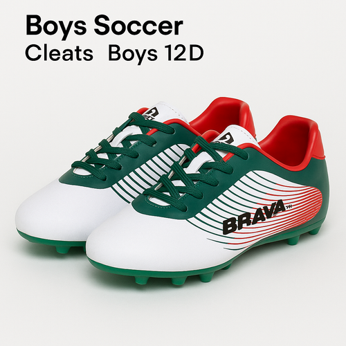 Brava Boys Soccer Cleats Size 12D Green Red White ⚽️