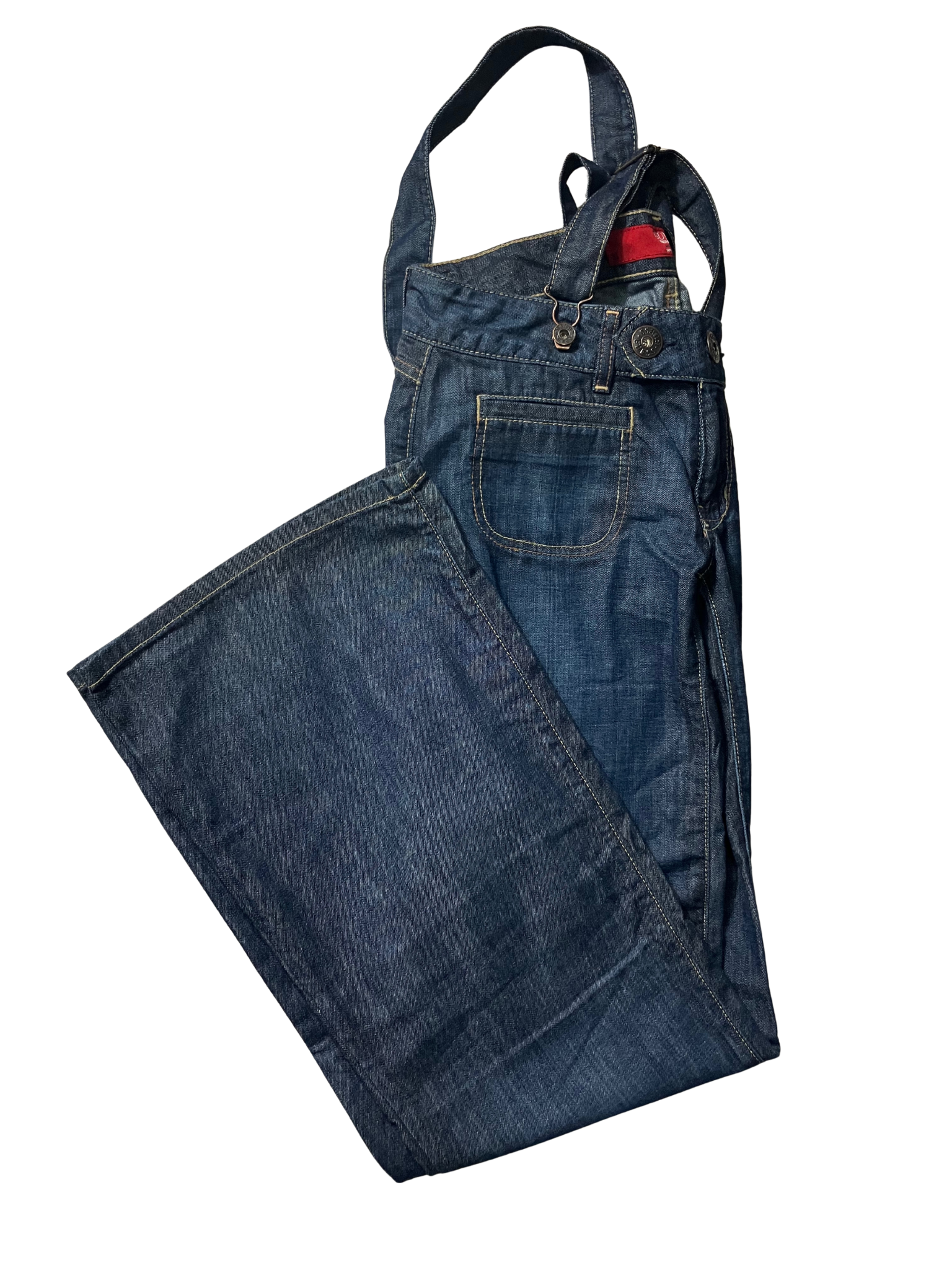 Vintage Guess Jeans Suspender Denim Size 29 NWT Made in USA Y2K Deadstock