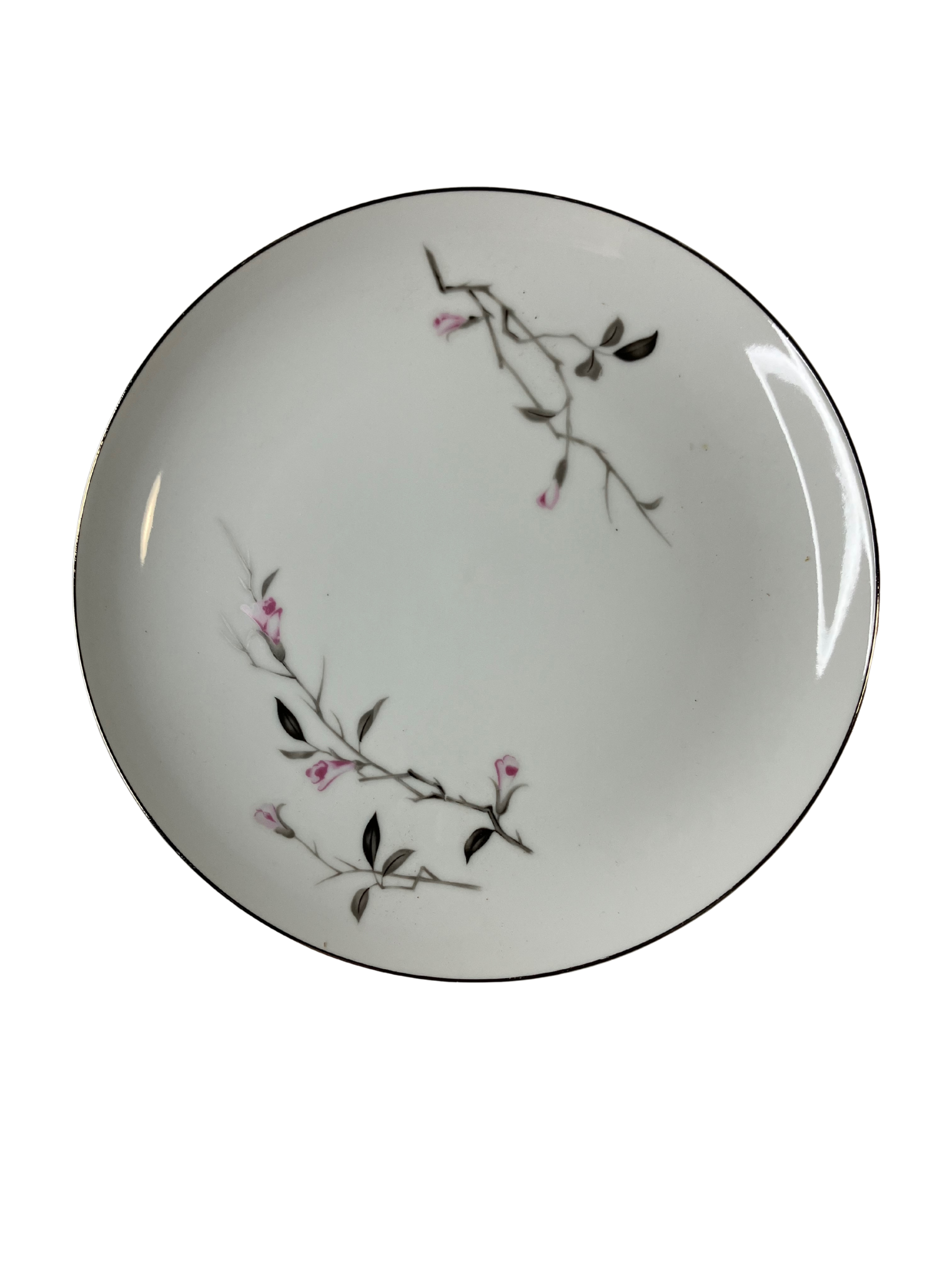 Cherry Blossom Fine China Luncheon Plates 1067 Japan Vintage 1960s-70s Set