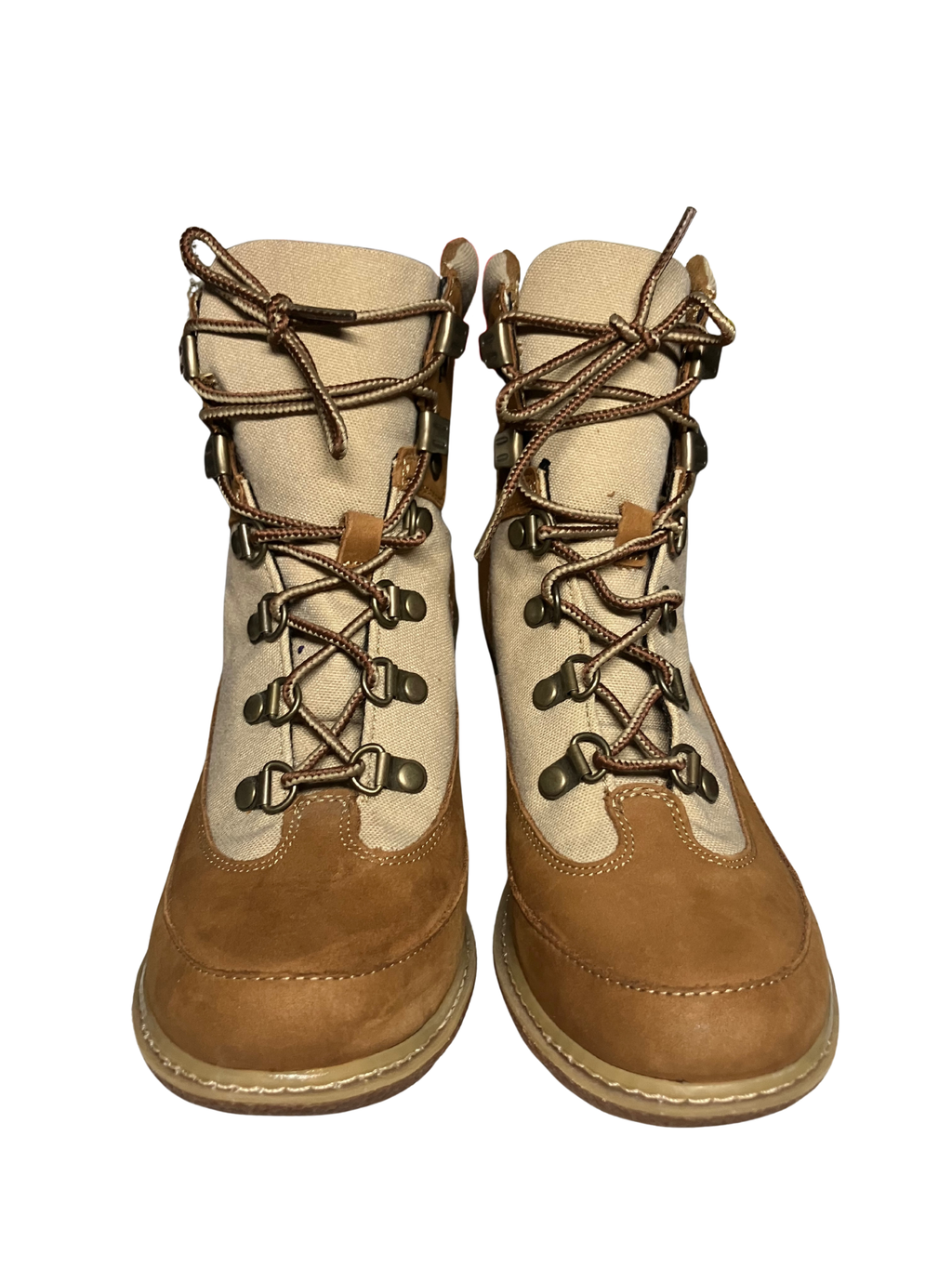 Timberland Women’s Hiking Boots A14RP Brown Tan Leather Canvas Outdoor Lace-Up Size 8