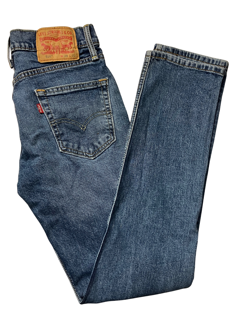 Levi's 514 Straight Fit Jeans Medium Blue Wash W28 L32