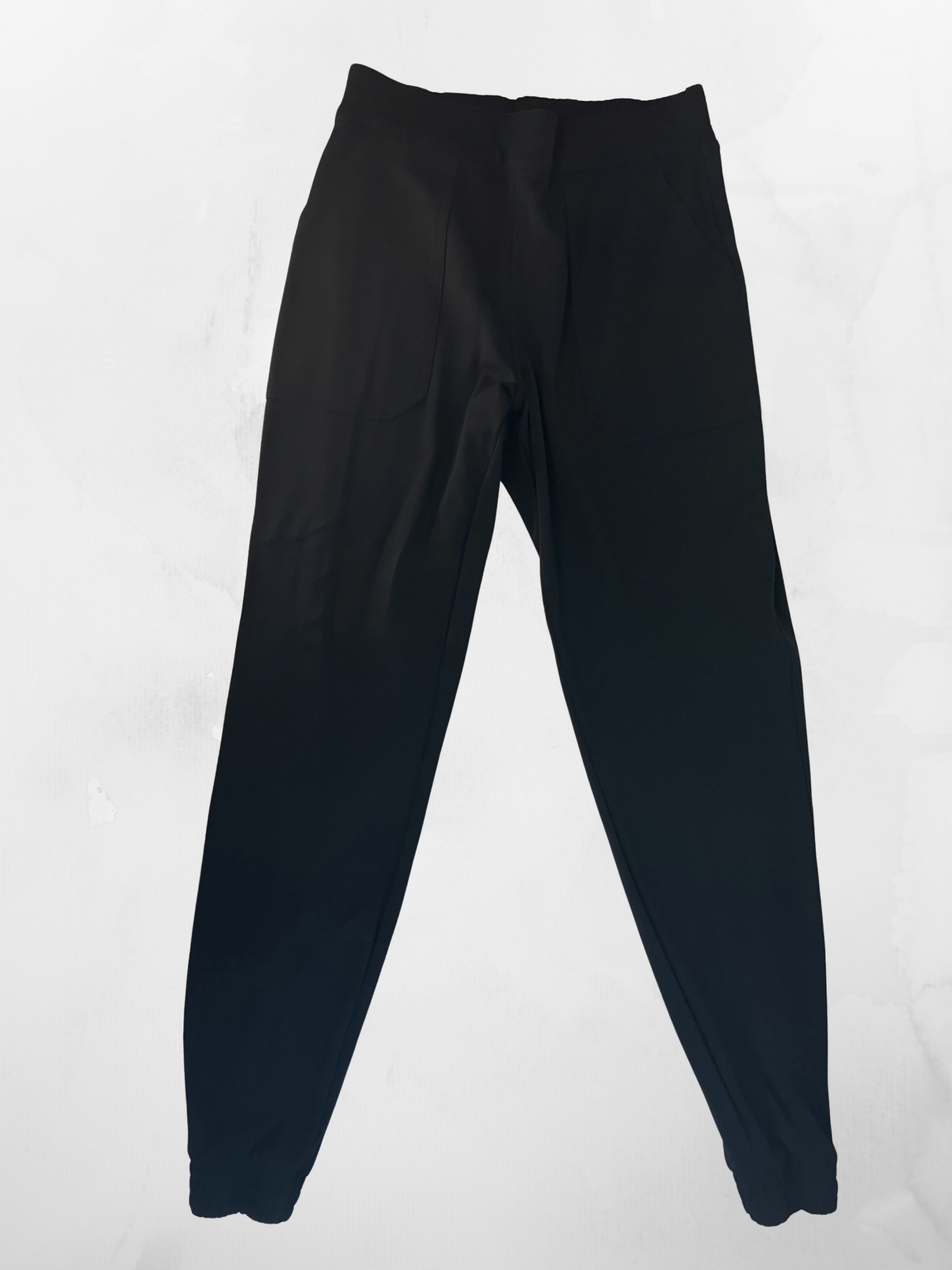 Spanx — Trouser | Deep black, high-rise tapered leg · Sz M