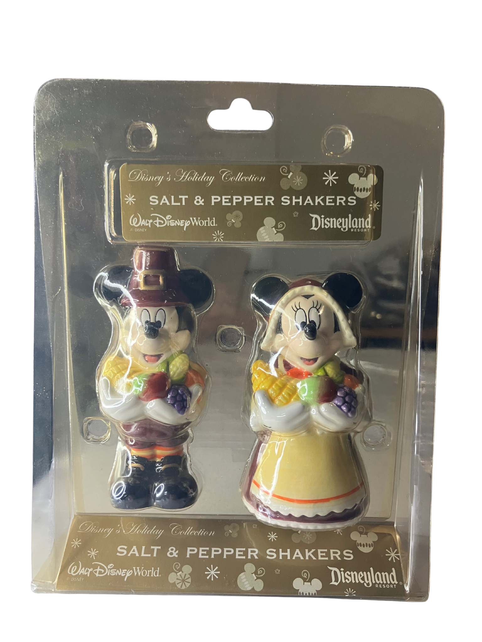 Disney Holiday Collection Mickey Minnie Salt & Pepper Shakers Set New in Box