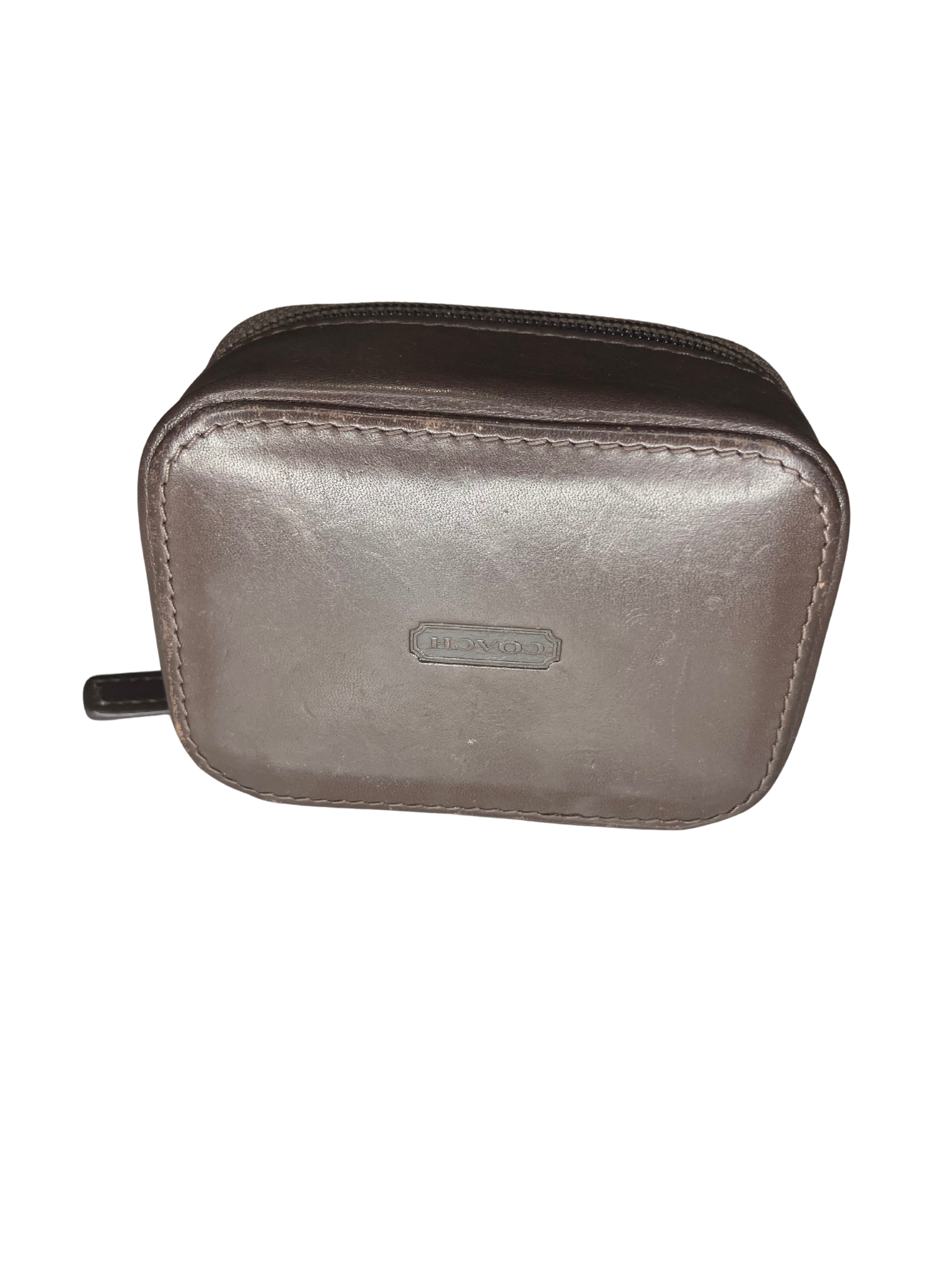 COACH Leather Mini Case & Double-Zip Wristlet Set – Brown & Blush Pink – Small Travel Essentials