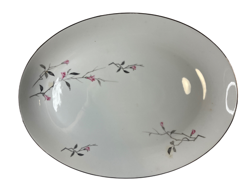 Cherry Blossom Fine China Oval Meat Platter 1067 Japan Vintage 16 Inch