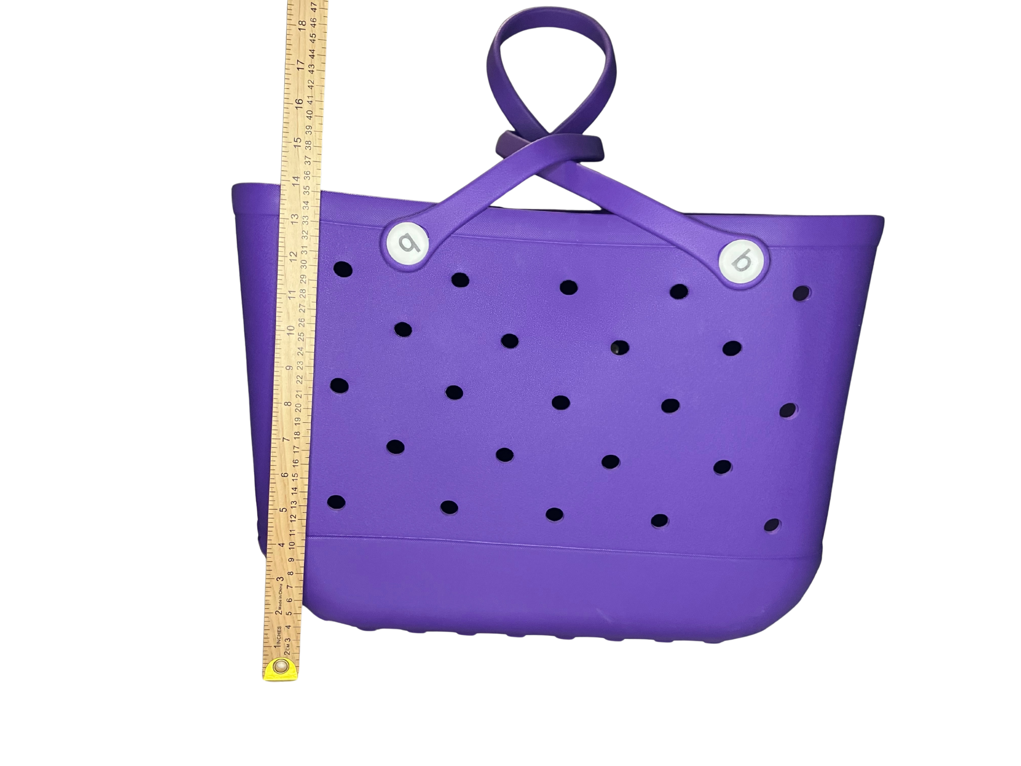 Large Purple EVA Beach Tote Bag Waterproof Perforated Foam Carry-All