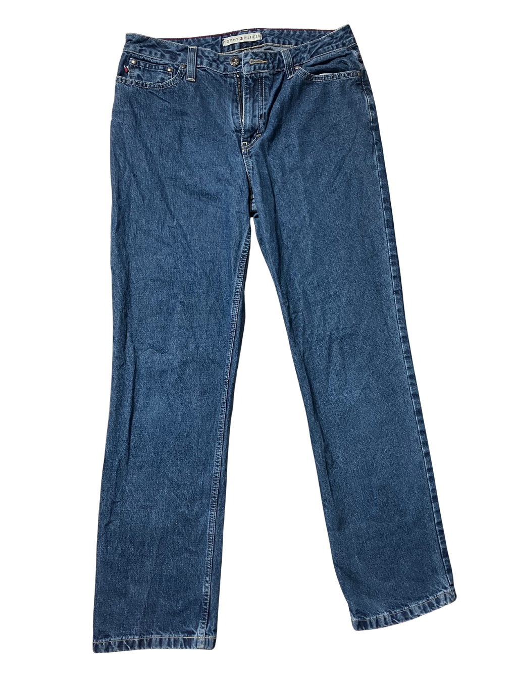 Tommy Hilfiger — Straight Leg Jeans | Medium blue wash, 100% cotton, Y2K archive 2004 · Sz 6