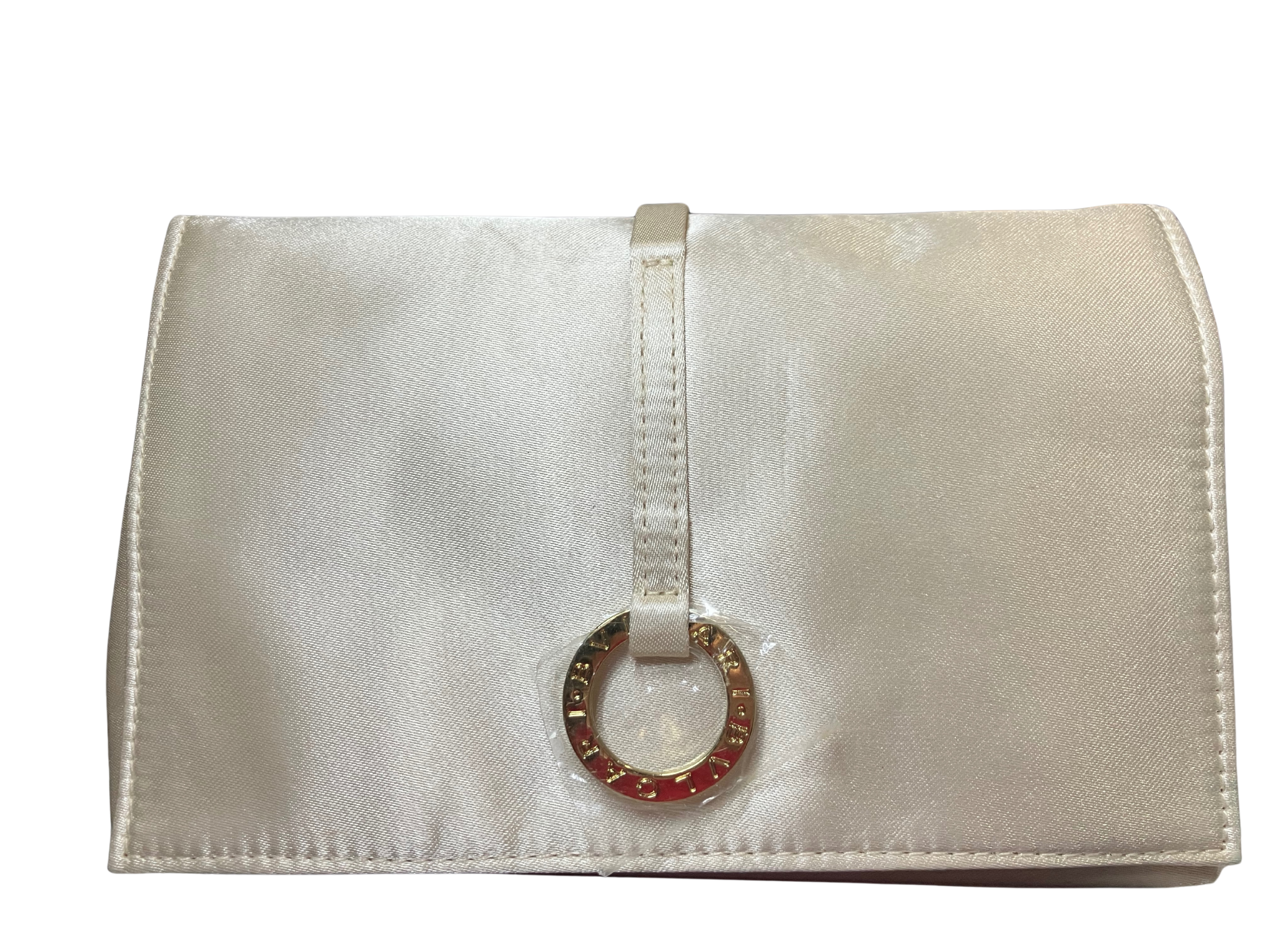 Emirates First Class x BVLGARI Amenity Kit – Cream Satin Cosmetic Clutch