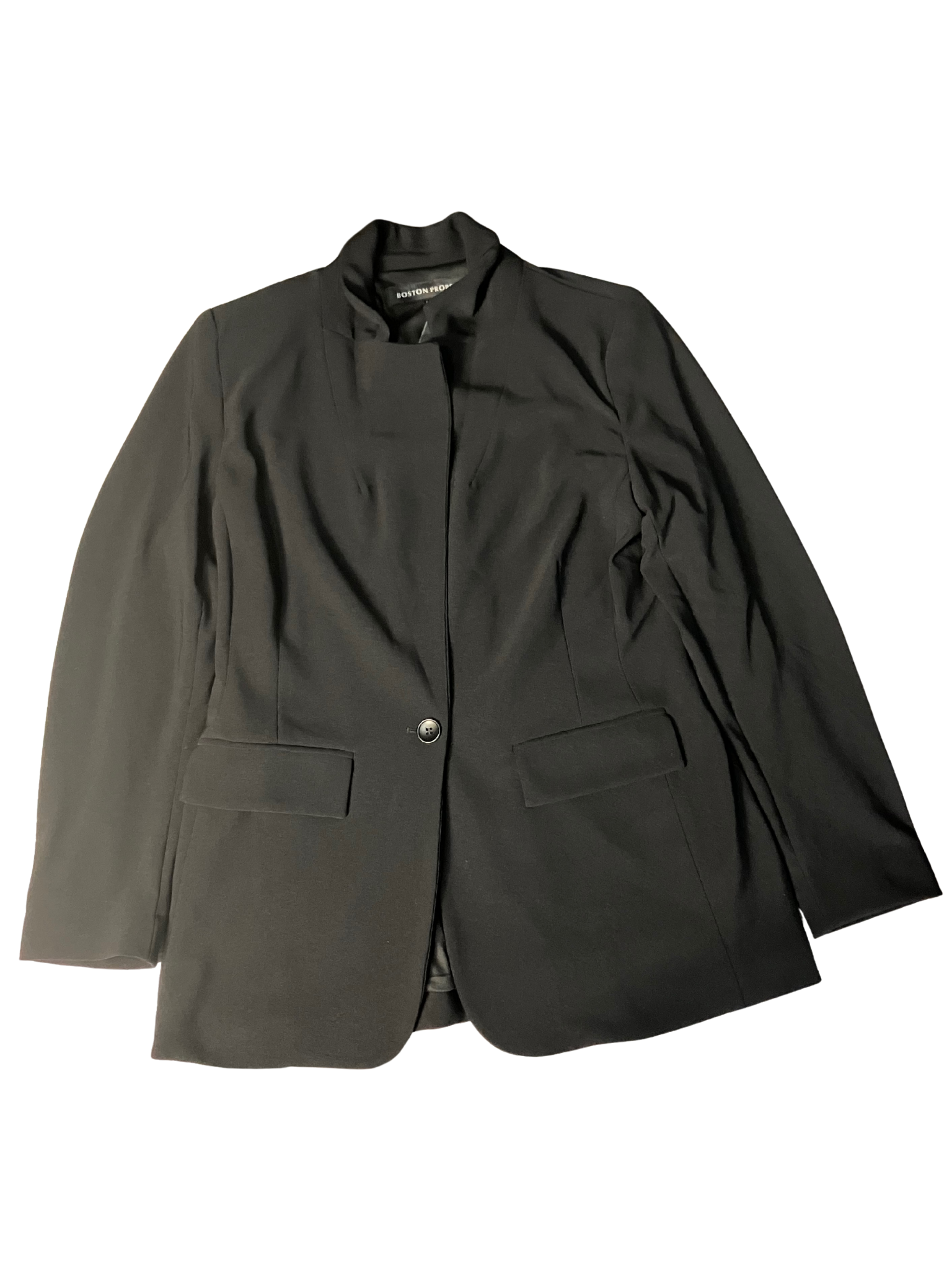 Boston Proper Black Tailored Blazer – Stand Collar – Size 14