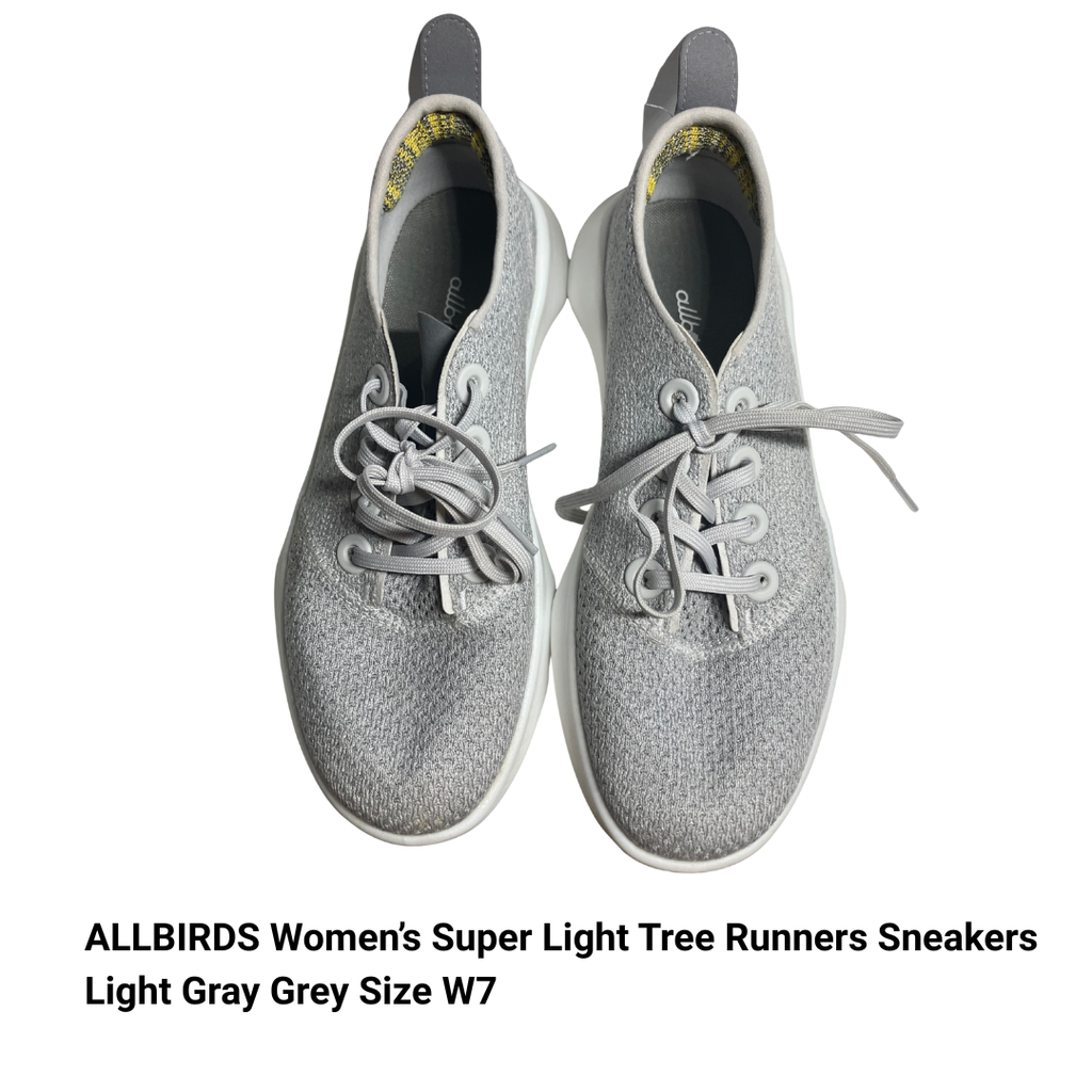 ALLBIRDS Women’s Tree Runners Sneakers Light Gray W7 Sustainable Comfort