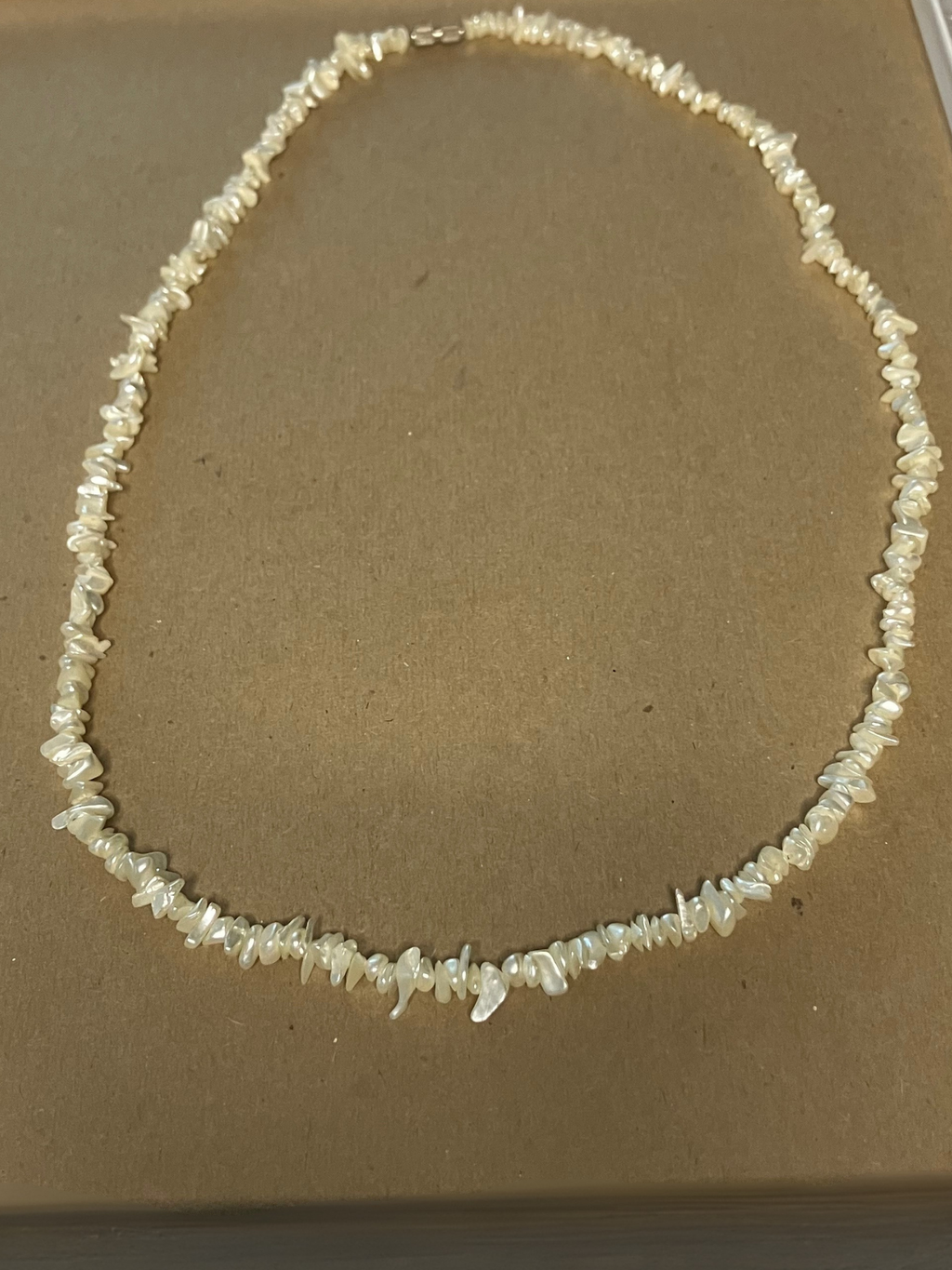 Vintage Mother of Pearl Chip Necklace - Natural Iridescent Shell