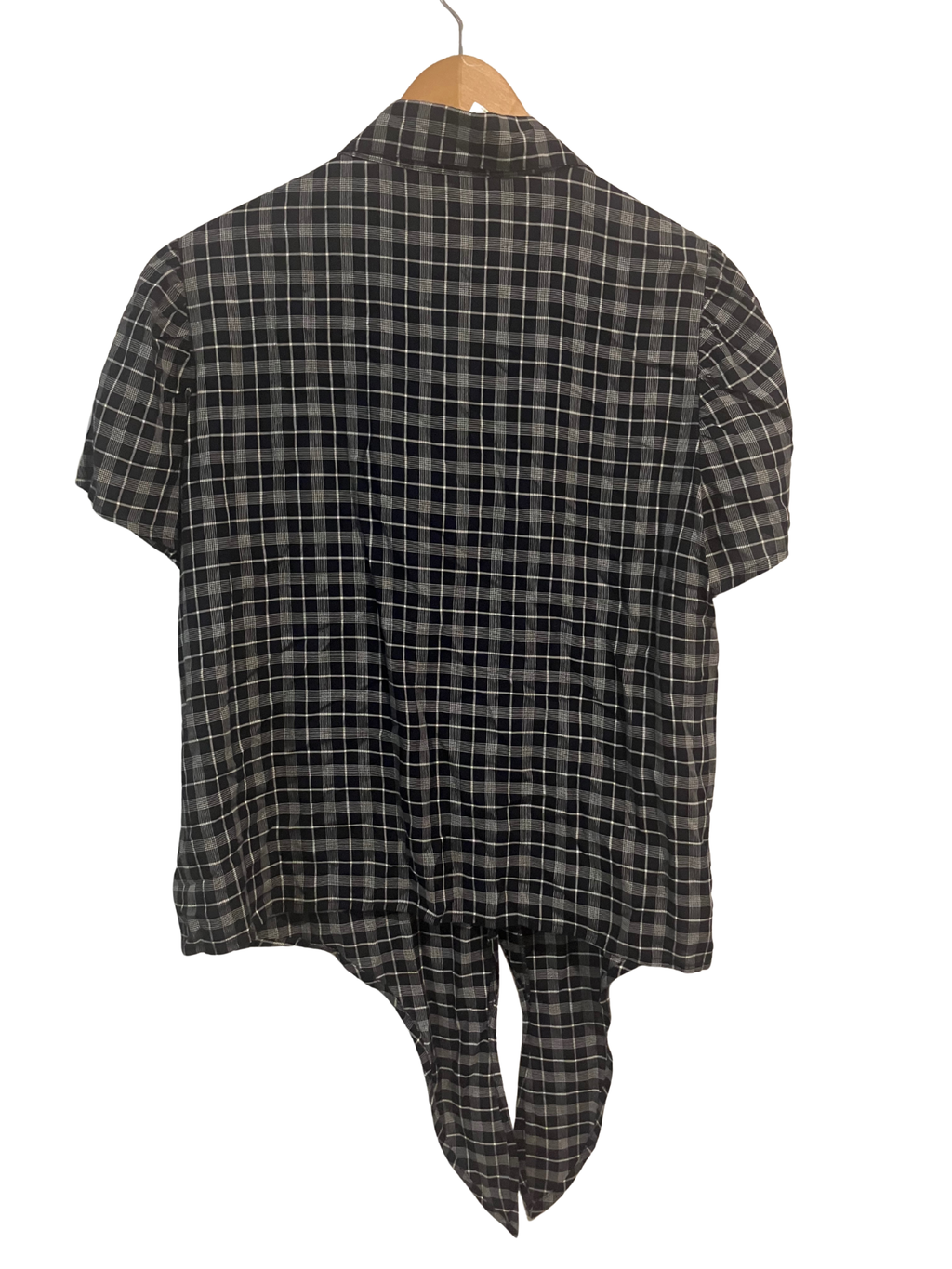 Paper Crown Plaid Button-Up Tie Front Shirt – Size L