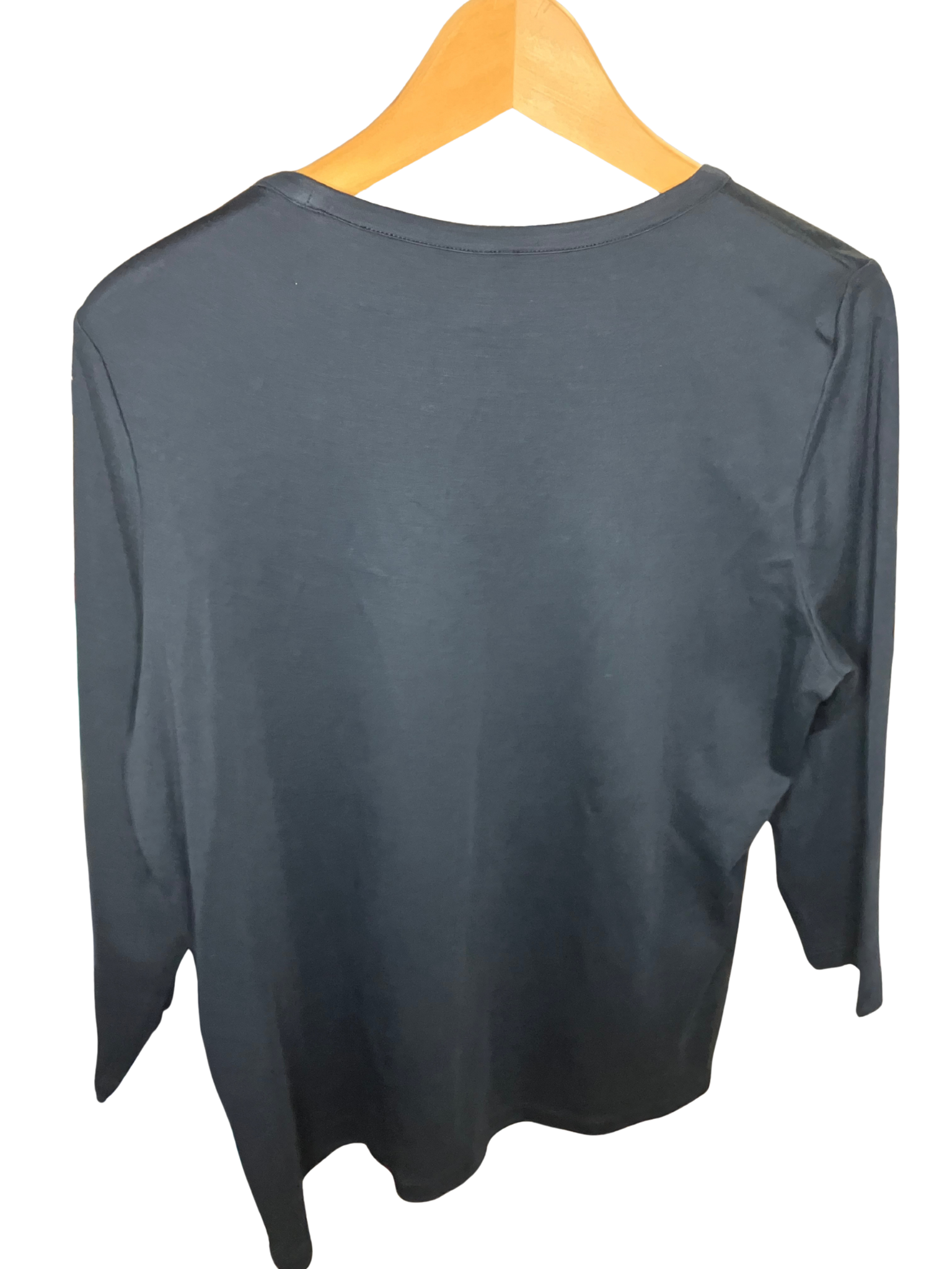Peruvian Connection Pima Cotton Top XL Gray Scoop Neck 3/4 Sleeve NWT