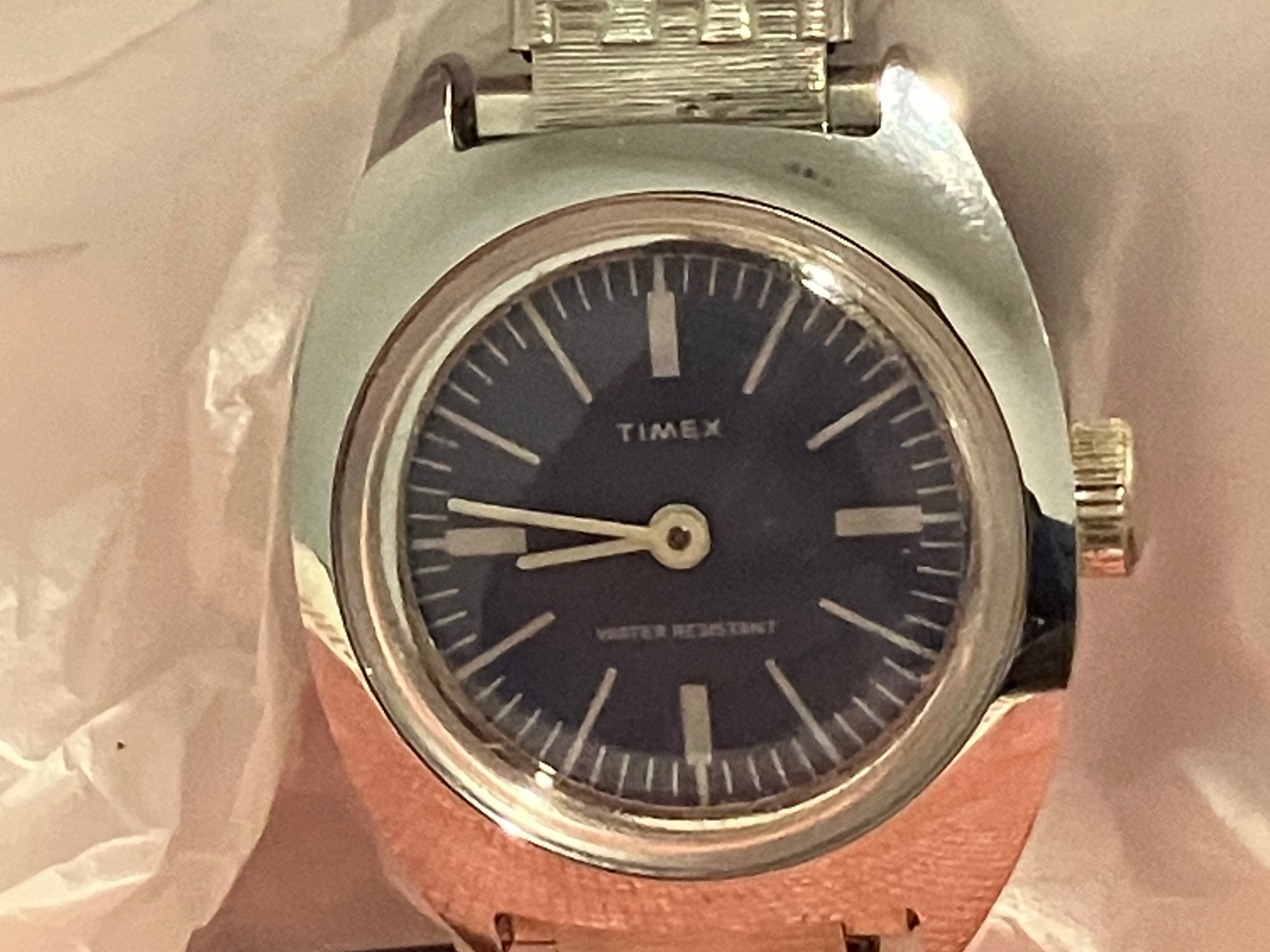 Timex Blue Dial Stainless Steel Expandable Bracelet Watch