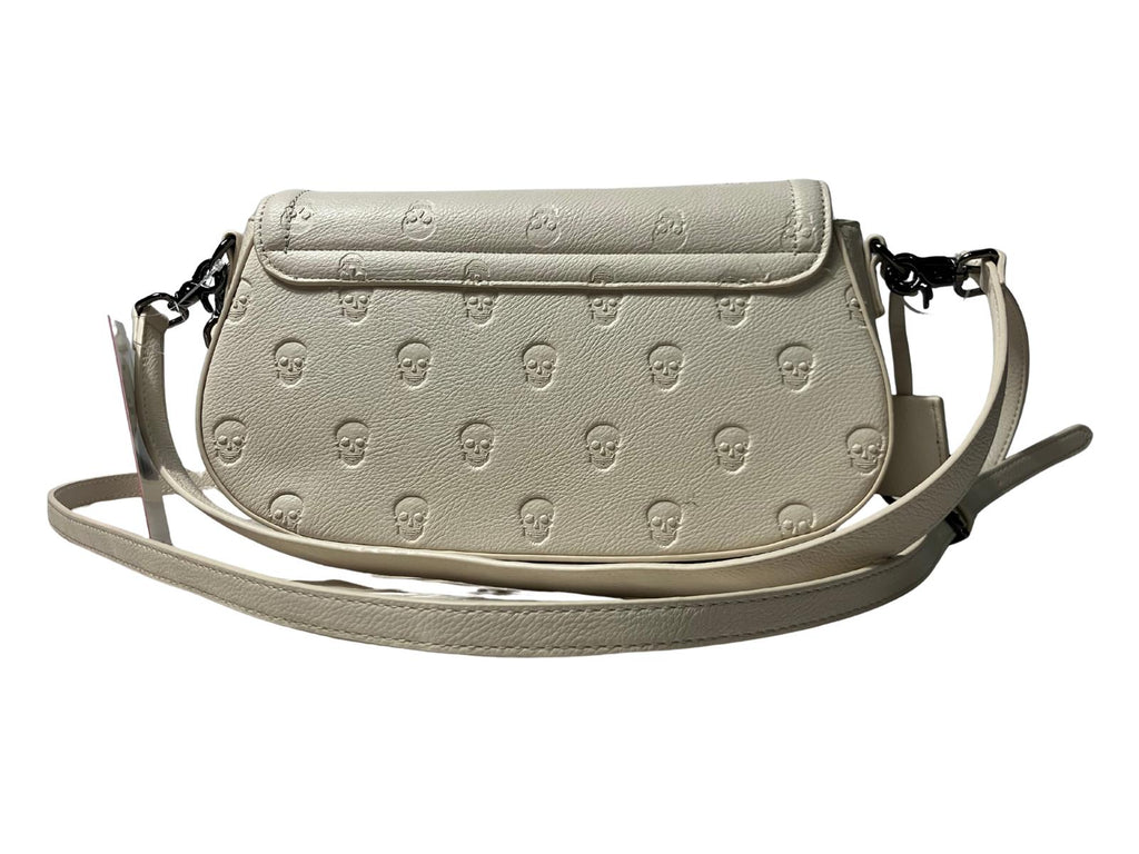 Betsey Johnson Embossed Skull Crossbody Bag - Cream
