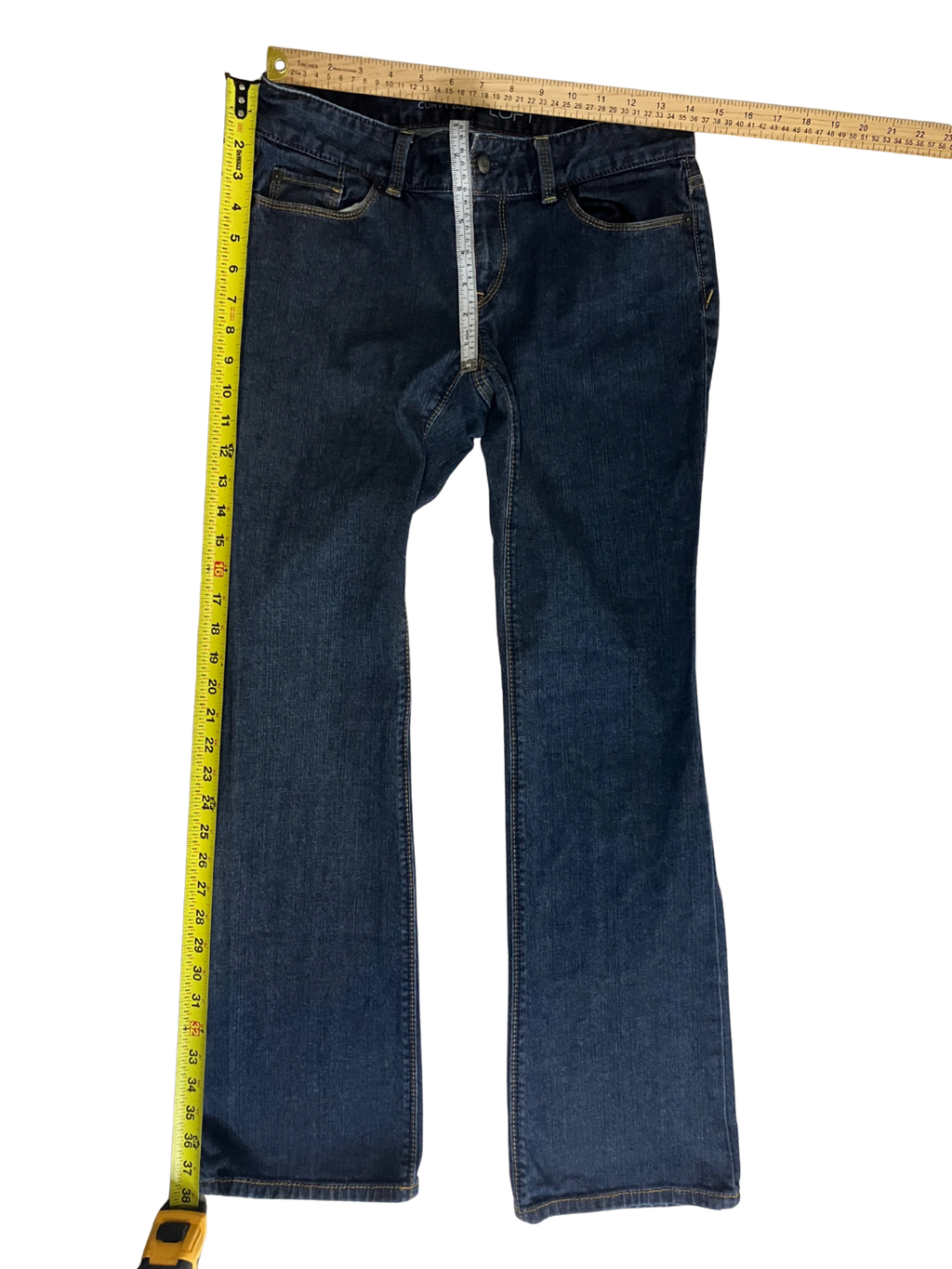 Ann Taylor LOFT Curvy Boot Jeans Size 6P Petite Dark Wash Cotton Stretch