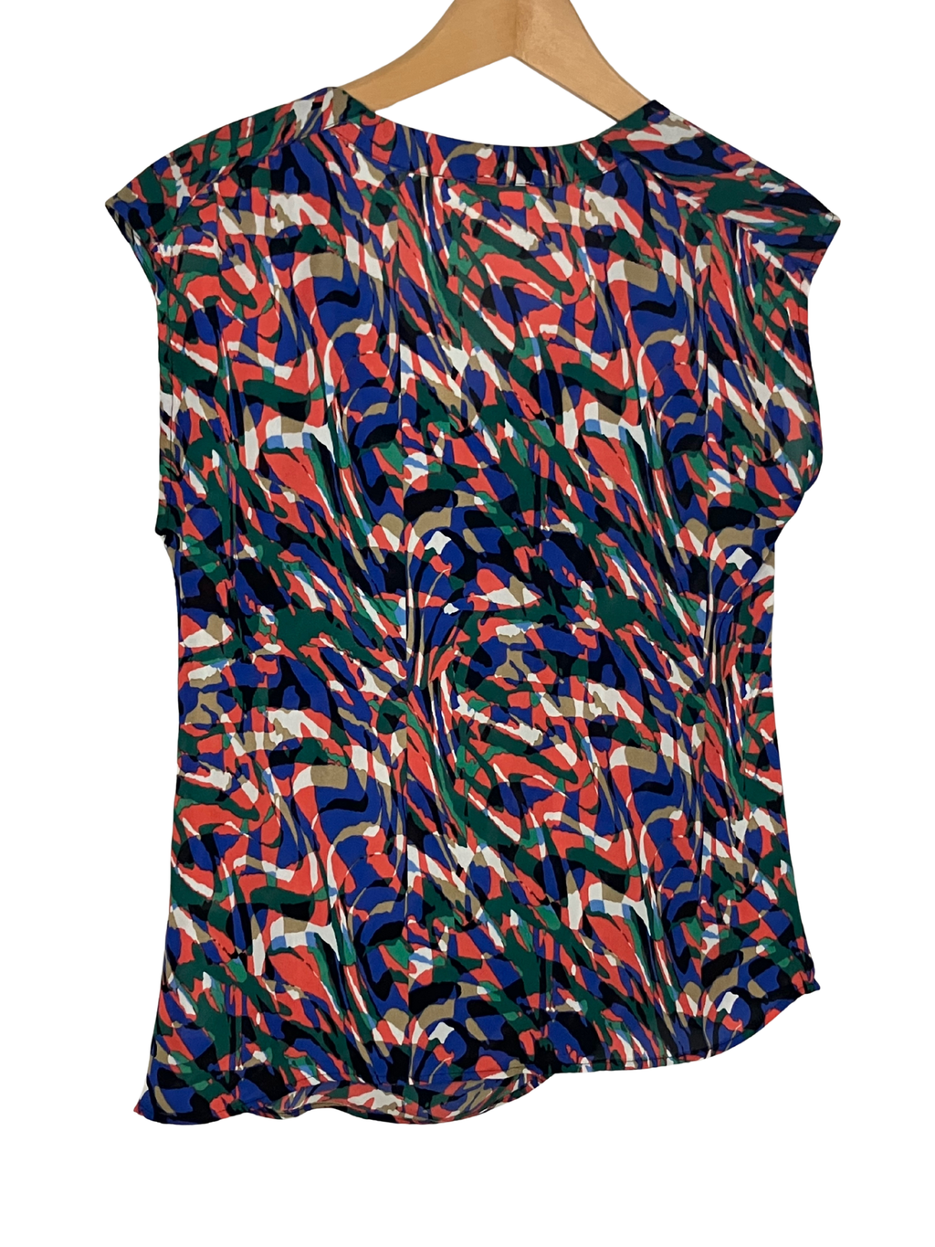 Michael Kors — Sleeveless Blouse | Multicolor abstract print, relaxed drape · Sz M