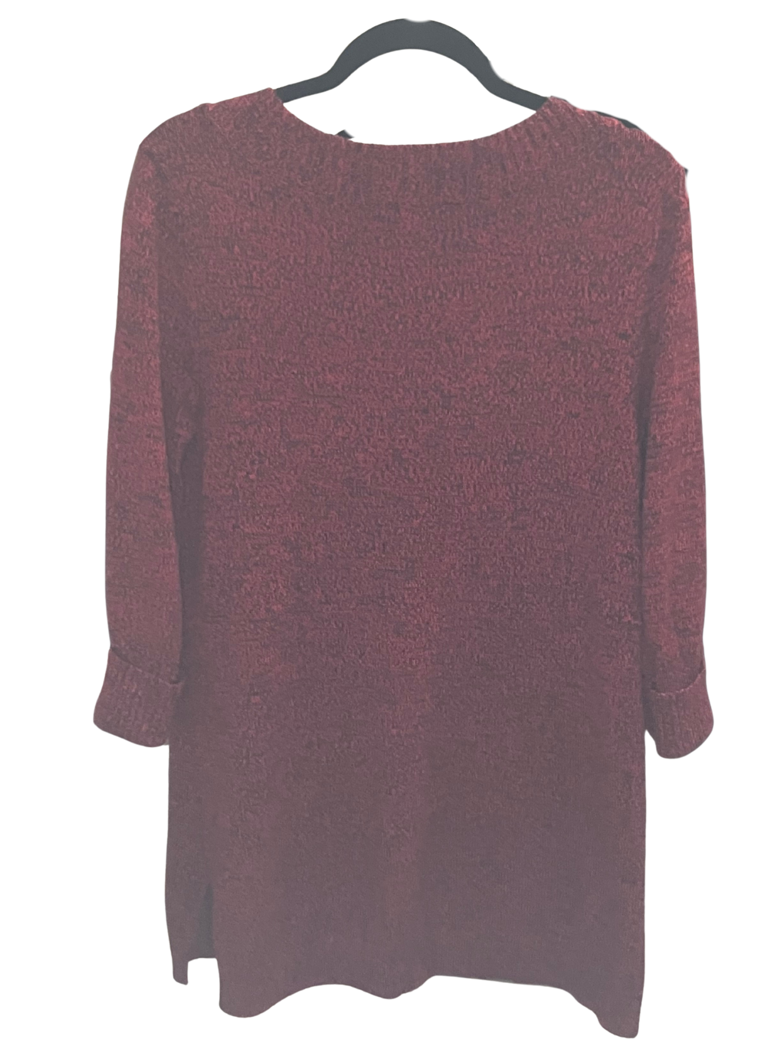 Style & Co Red Black Marled Knit Sweater Tunic Size L Long Sleeve Women