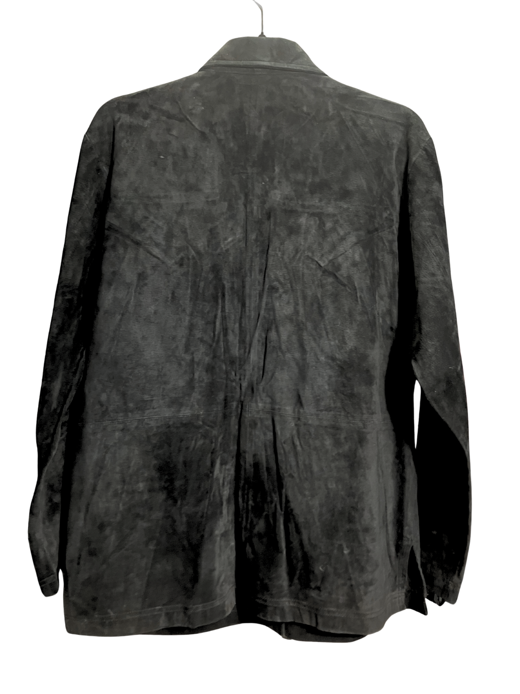 Brandon Thomas Genuine Leather Blazer Black Tailored Fit Size M