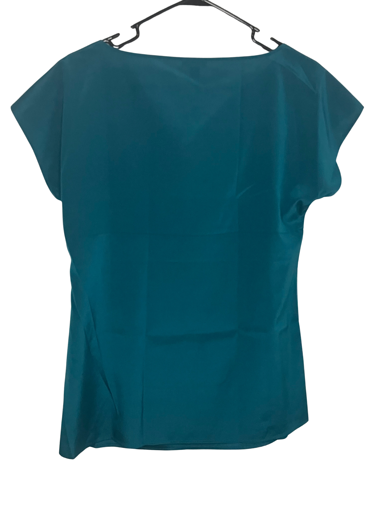 Ann Taylor Silk Blouse Size 10 Teal - NWT Cowl Neck Cap Sleeve