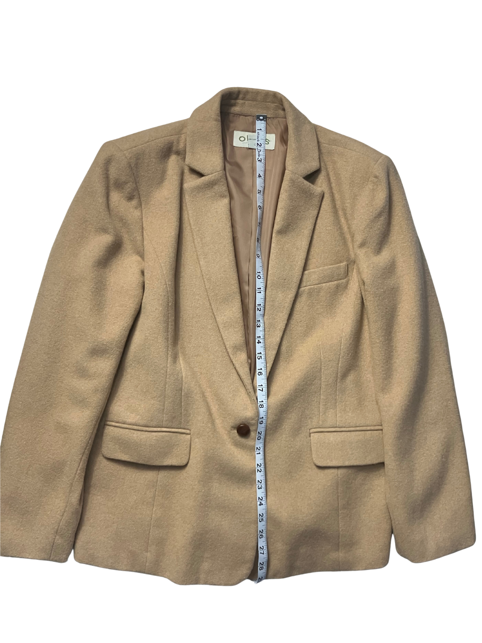 Orvis Camel Wool Blazer Women's Size 16 Classic Tailored One-Button Jacket