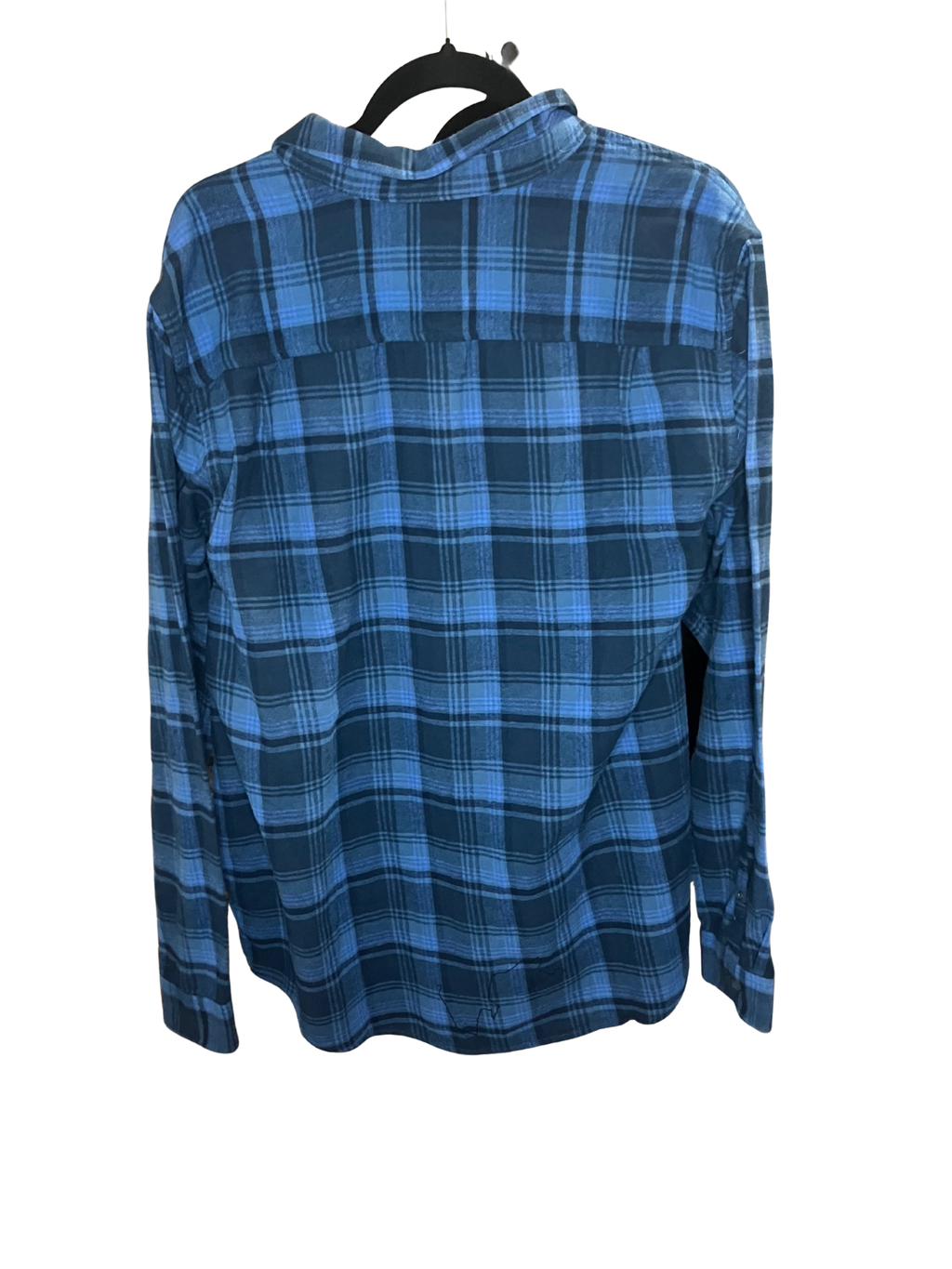 Hurley Men's Organic Cotton Flannel Shirt Blue Plaid Button Up L NWT