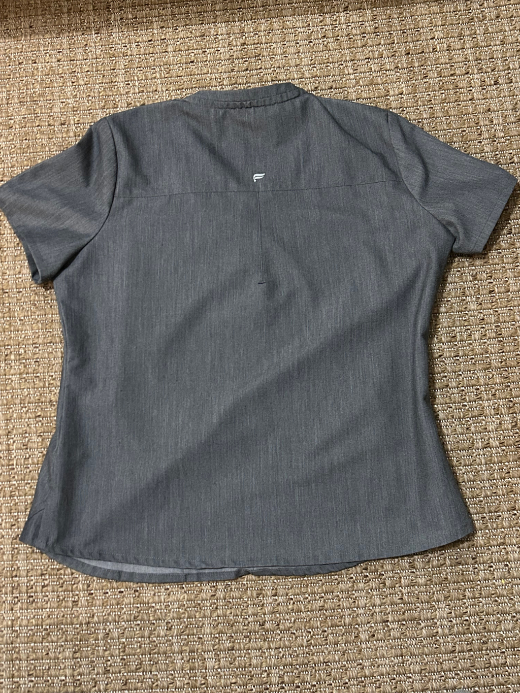 Fabletics — Blouse | Heather gray utility, scrub-style polish · Sz M