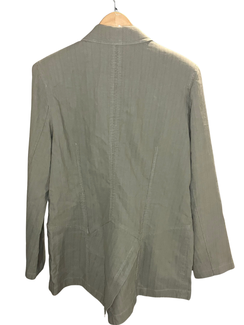 Peruvian Connection Olive Green Textured Linen Blend Blazer Size 16 NWT