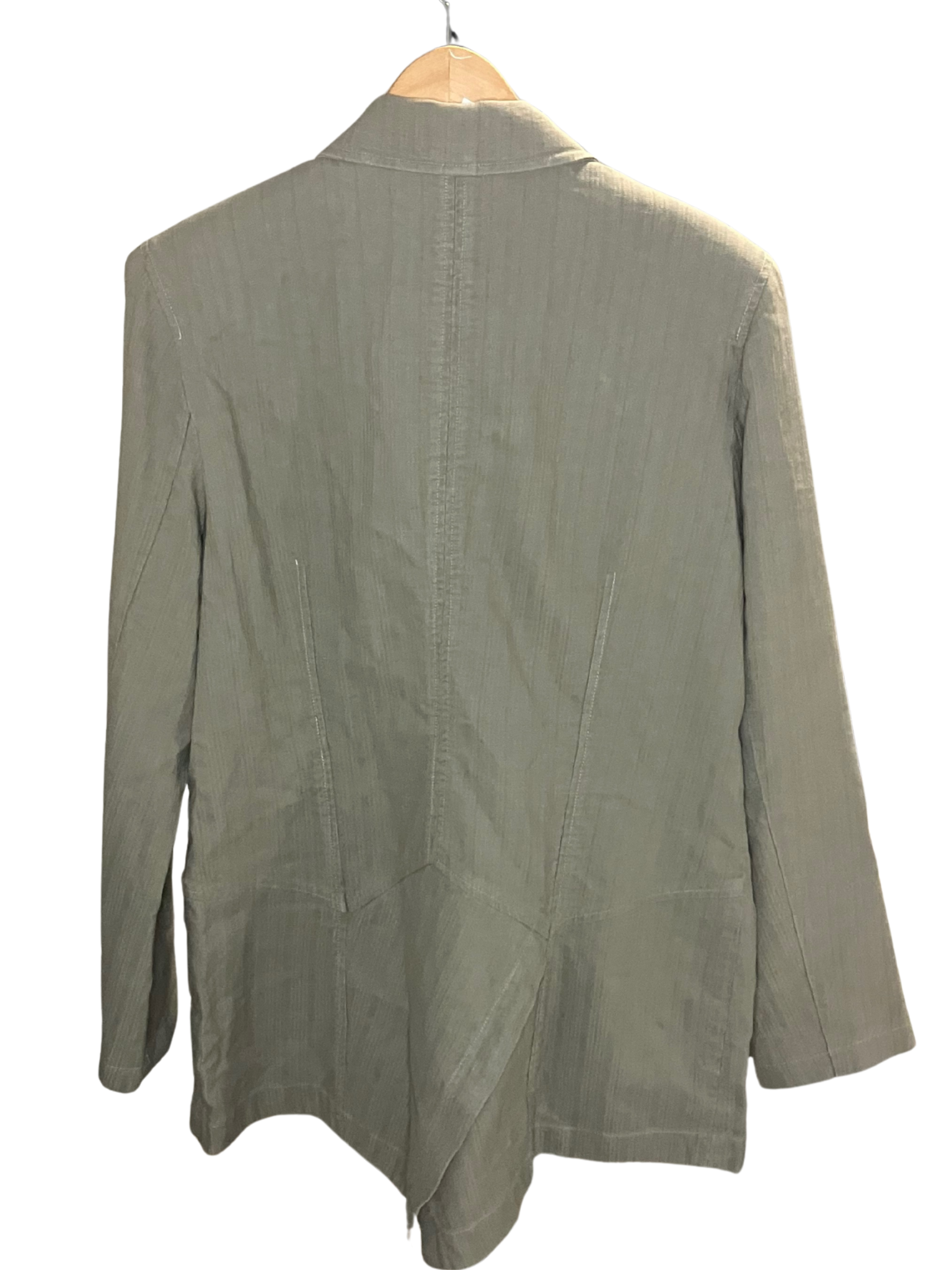 Peruvian Connection Olive Green Textured Linen Blend Blazer Size 16 NWT
