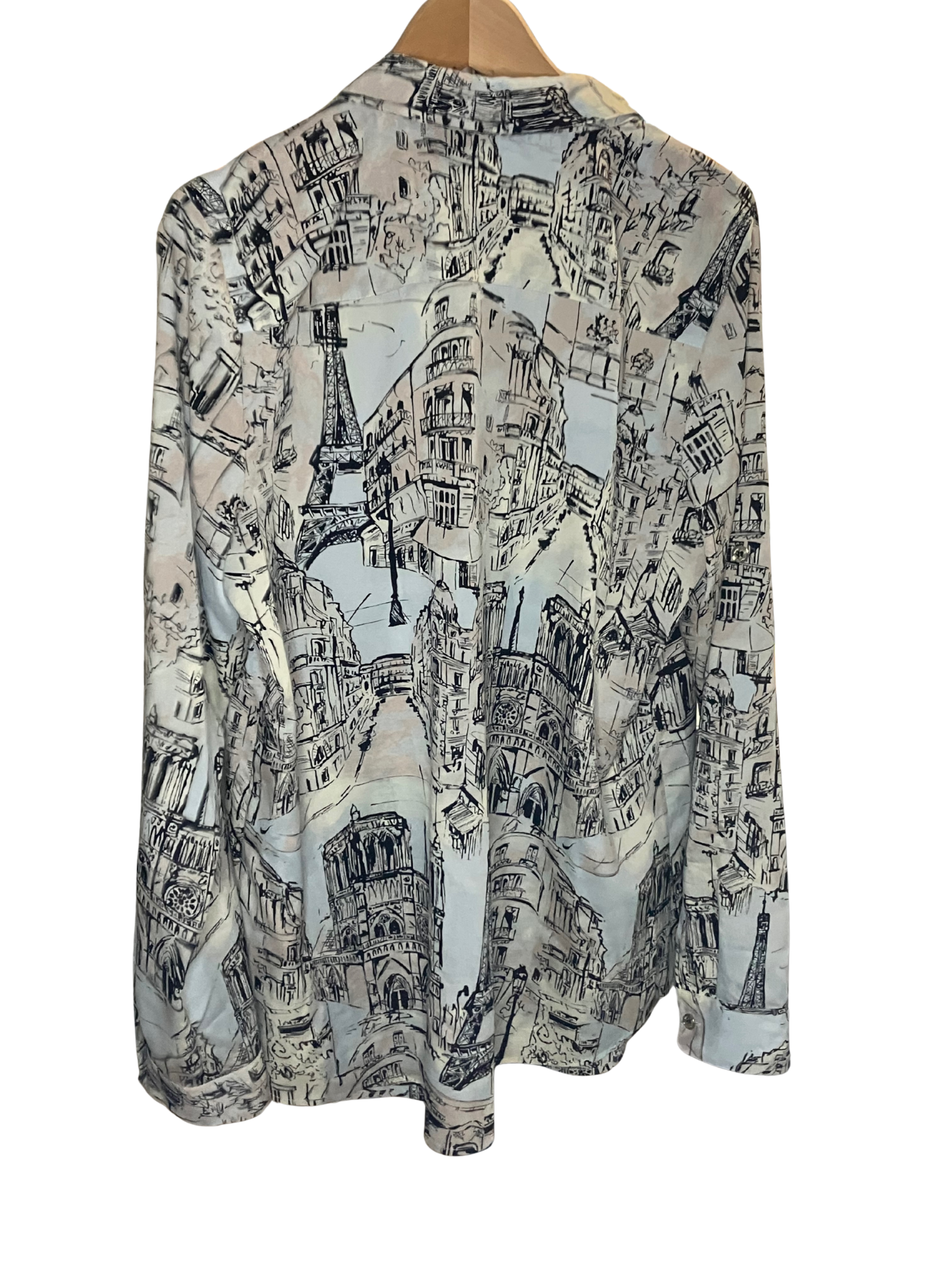 Karl Lagerfeld Paris Parisian Landmarks Print Blouse Size L