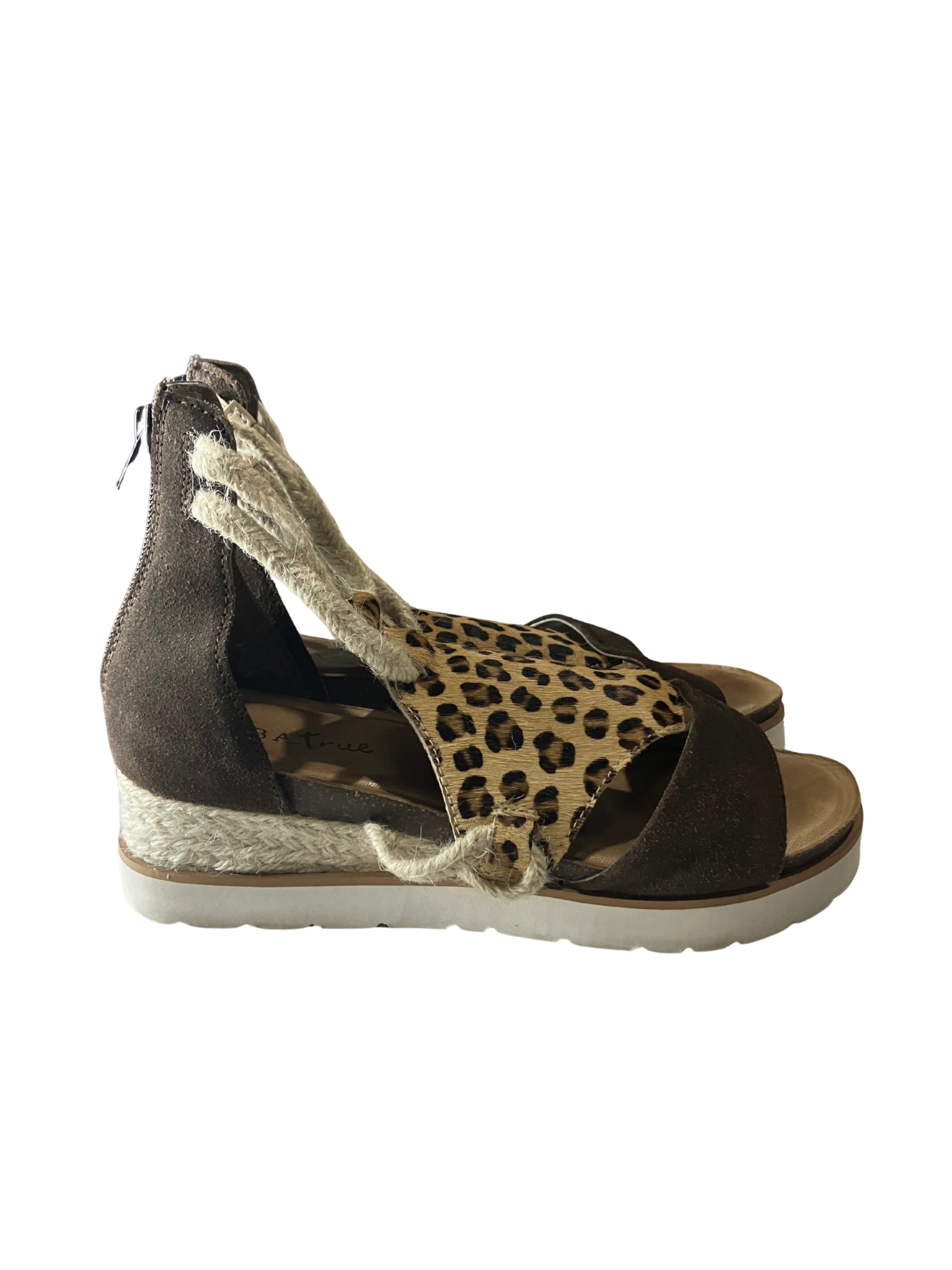 Diba True Leopard Print Platform Sandals Size 9.5 – Ankle Wrap Espadrille