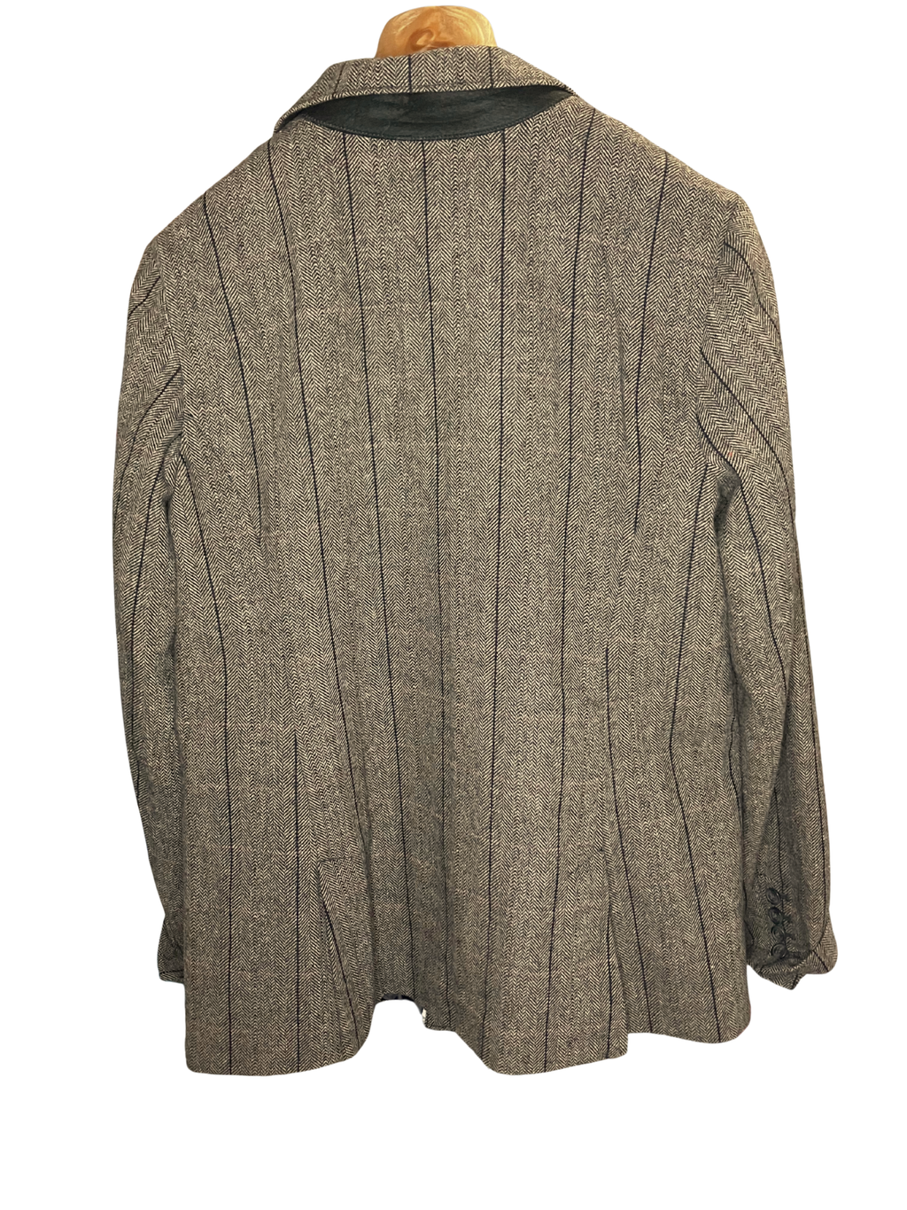 Eddie Bauer Women's Wool Blazer Herringbone Pinstripe Brown 16