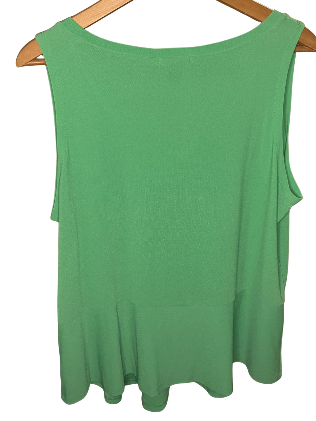 Halogen Peplum Top XL Kelly Green V-Neck Sleeveless Asymmetric NWT