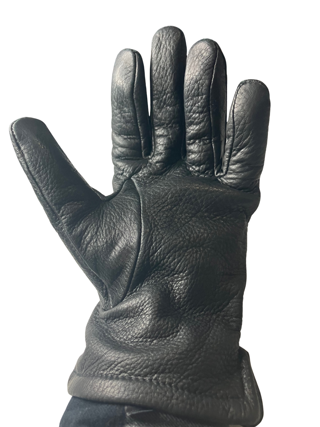 Genuine Leather Gloves 100% Cashmere Lined Black Winter Luxury Size M