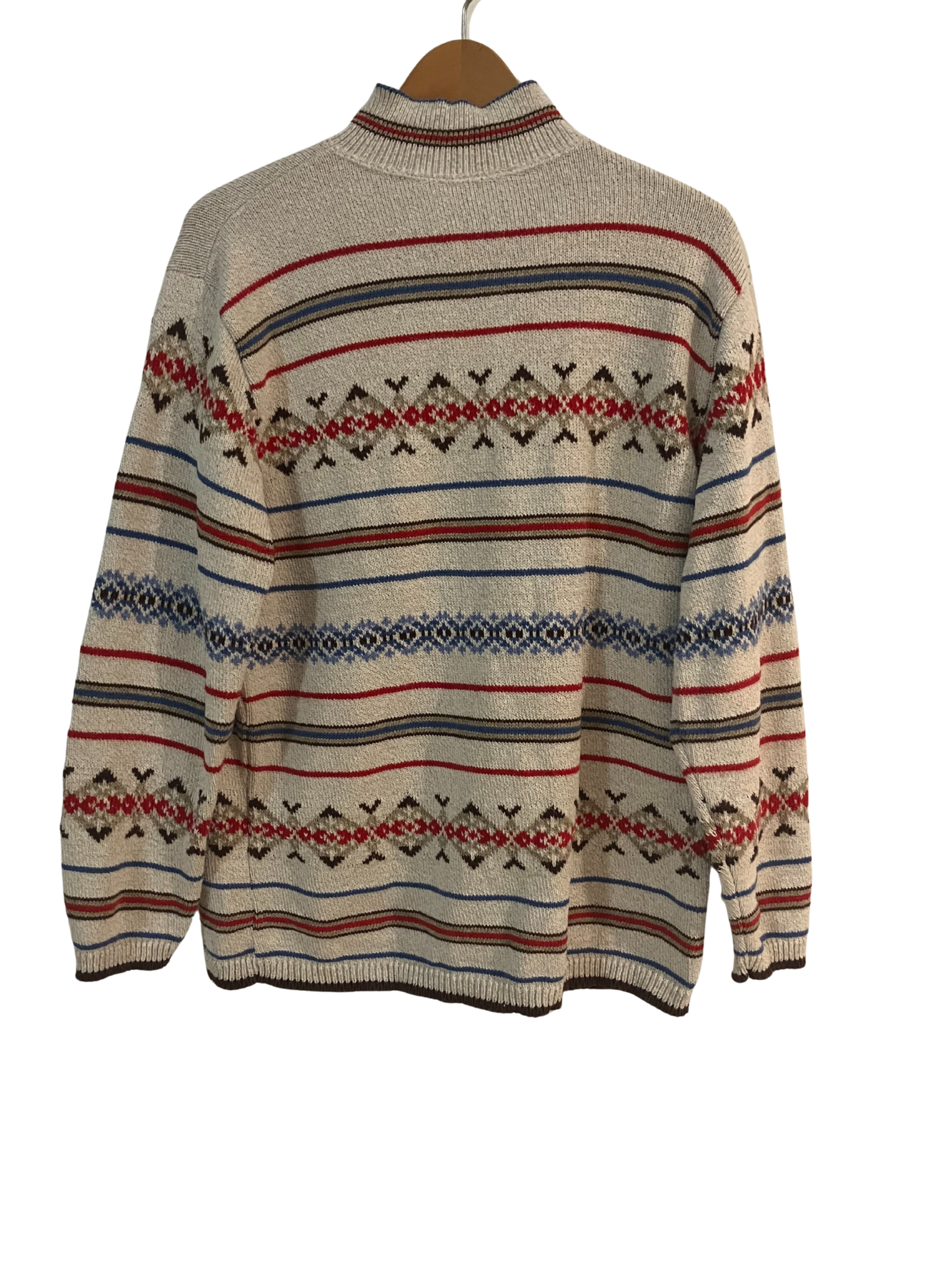 Liz Claiborne Lizwear Women’s Fair Isle Knit Half-Zip Sweater Size S Made in USA