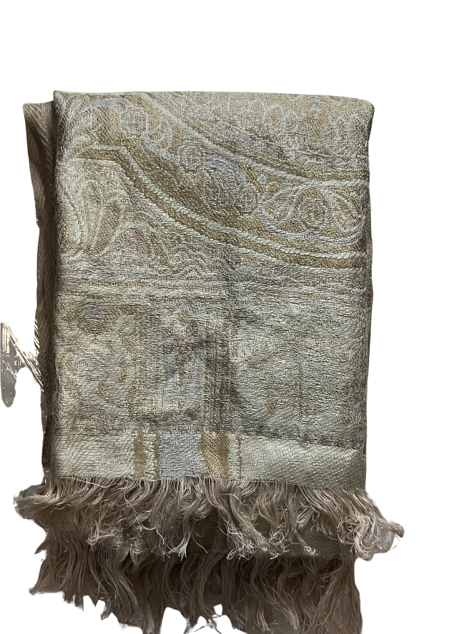 INSIDE Linen Blend Jacquard Scarf with Fringe – Made in India