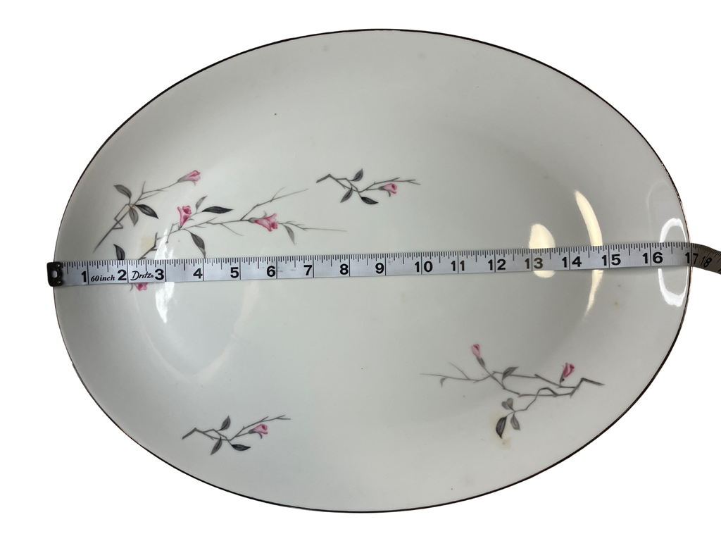 Cherry Blossom Fine China Oval Meat Platter 1067 Japan Vintage 16 Inch