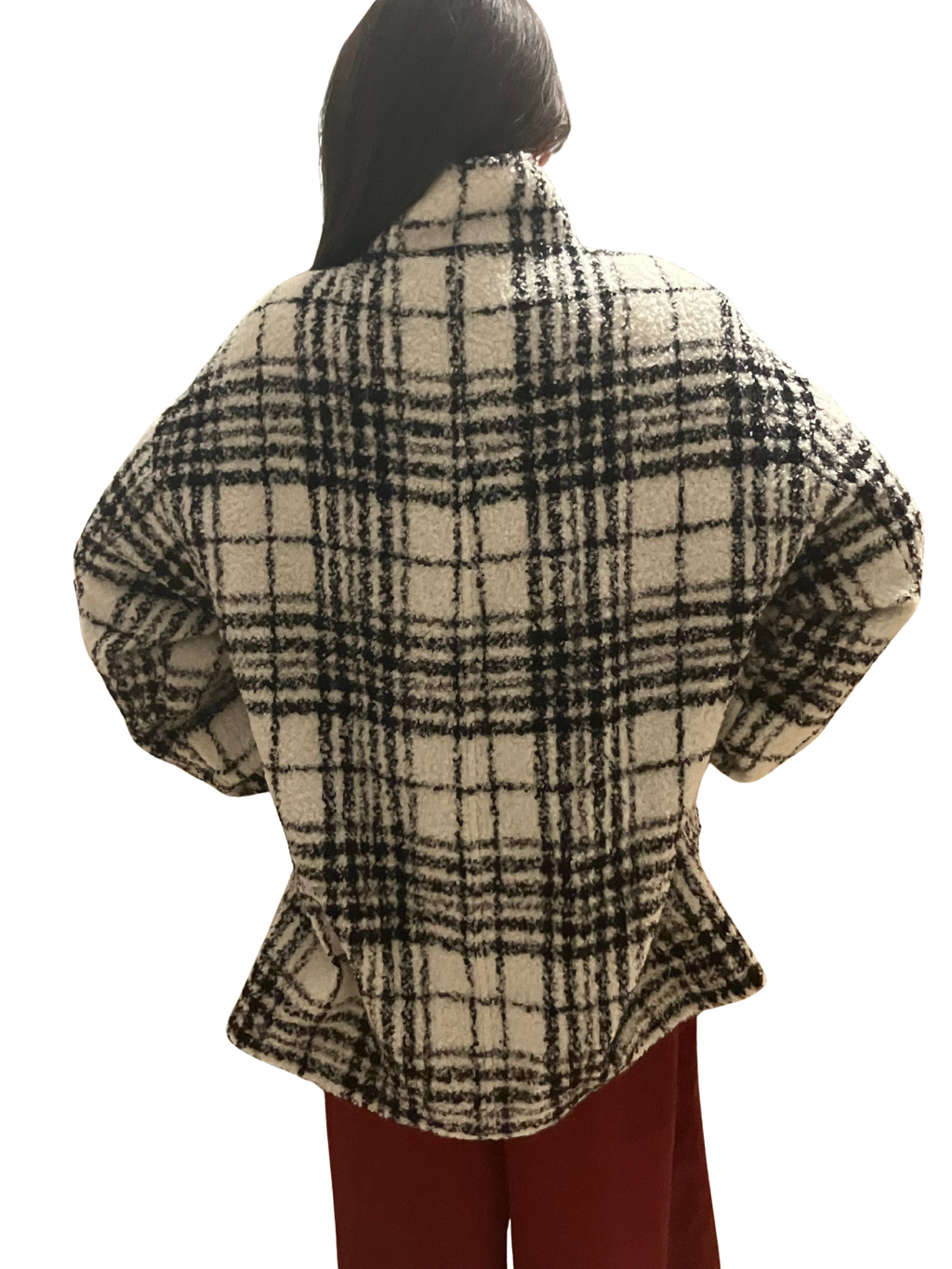 Peruvian Connection Elliott Coat Boucle Plaid Alpaca Wool Blend Size L NWT