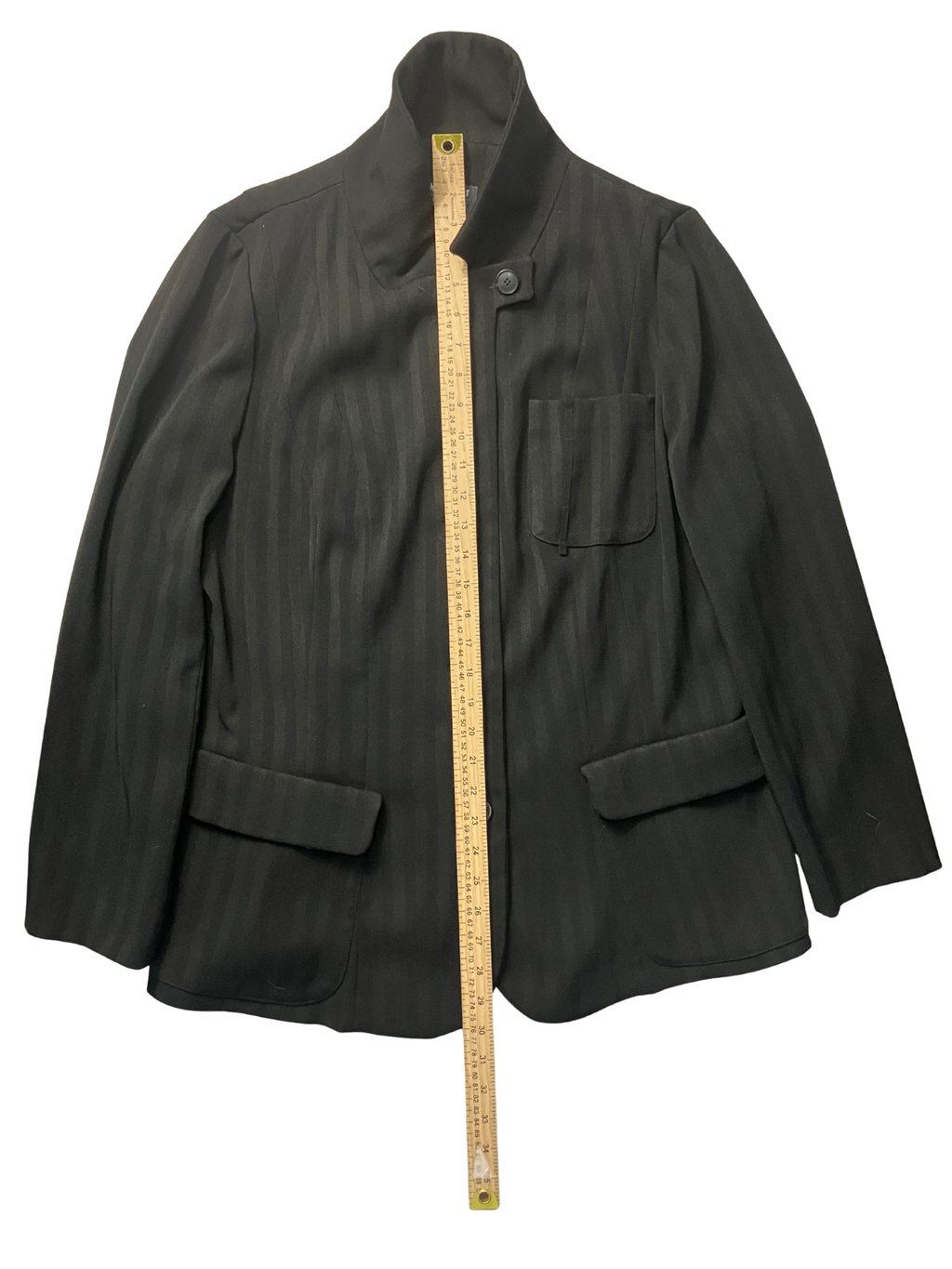 Heide Ost Black Pinstripe Jacket XXL Made in Germany Structured Blazer