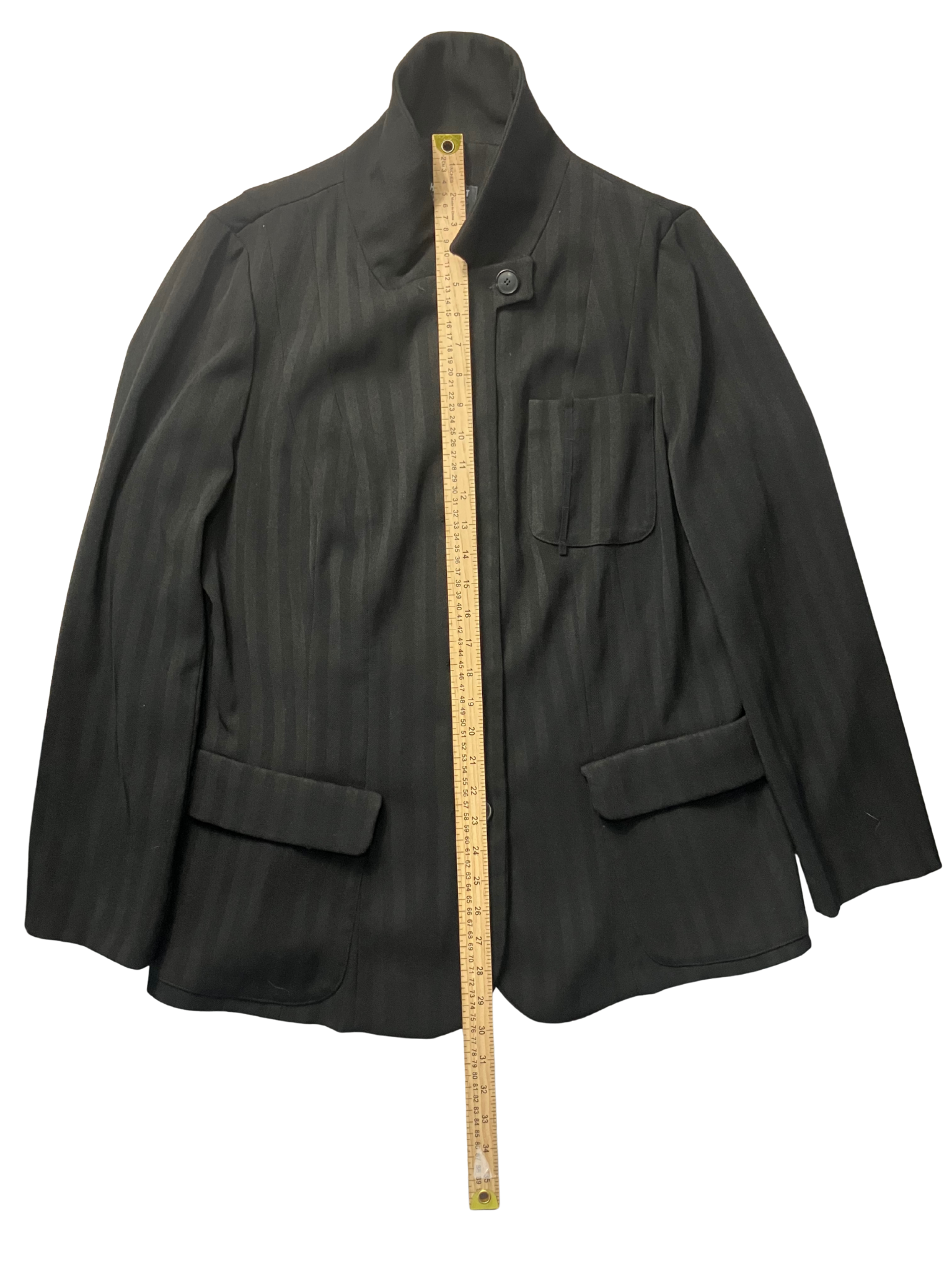 Heide Ost Black Pinstripe Jacket XXL Made in Germany Structured Blazer