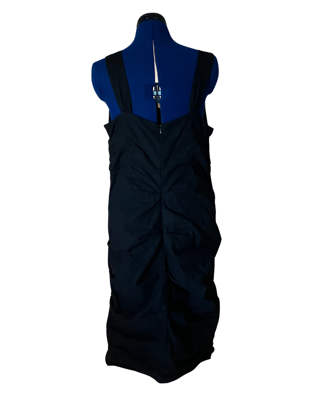 Eileen Fisher Black Sleeveless Wrap Dress Size 18 V-Neck Midi Italian Fabric