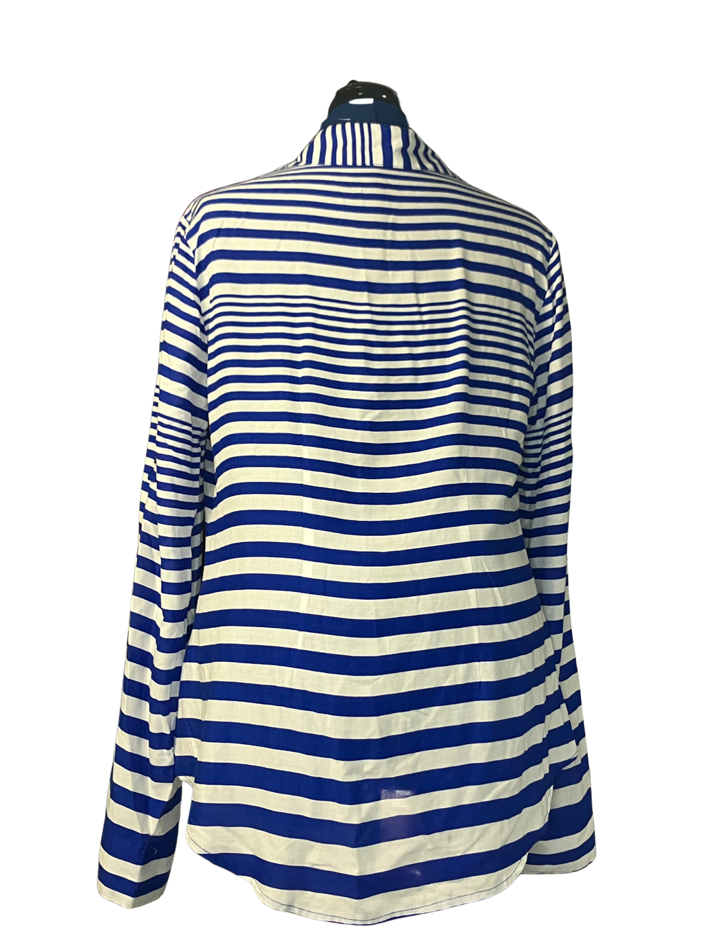 Velvet Heart — Striped Blouse | Nautical rayon, button-front ease · Sz M