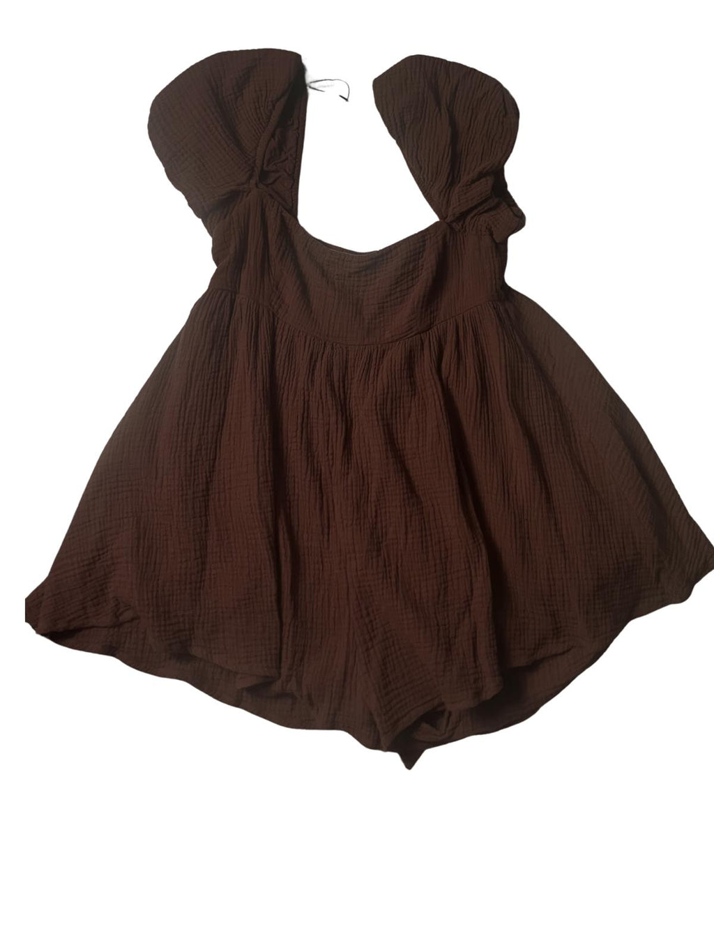 Princess Polly — Dress | Dark chocolate cotton babydoll with built-in shorts · Sz 6