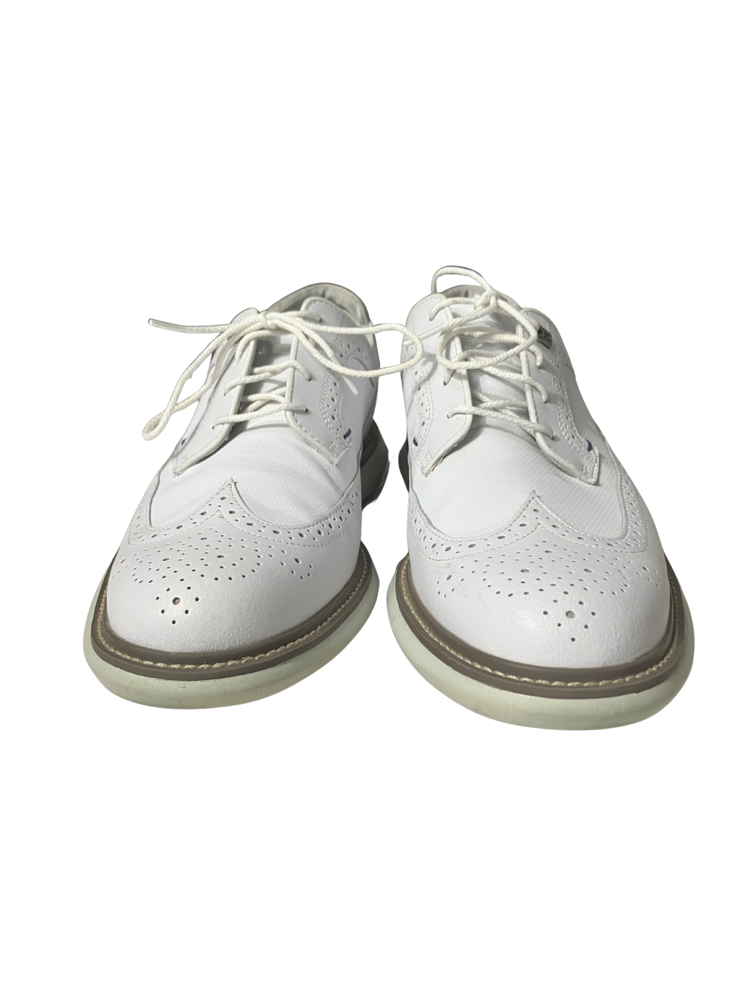 FootJoy White Leather Golf Shoes - Classic Wingtip Spikeless Size 11.5