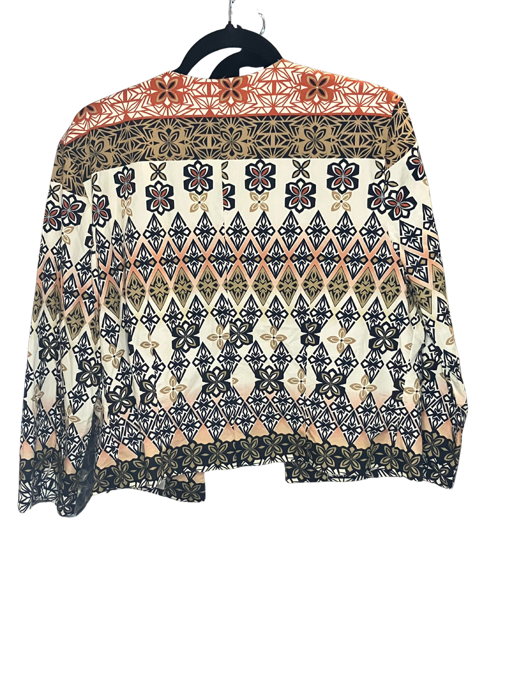 Positive Attitude Geometric Floral Print Jacket Women's L Lightweight Cotton