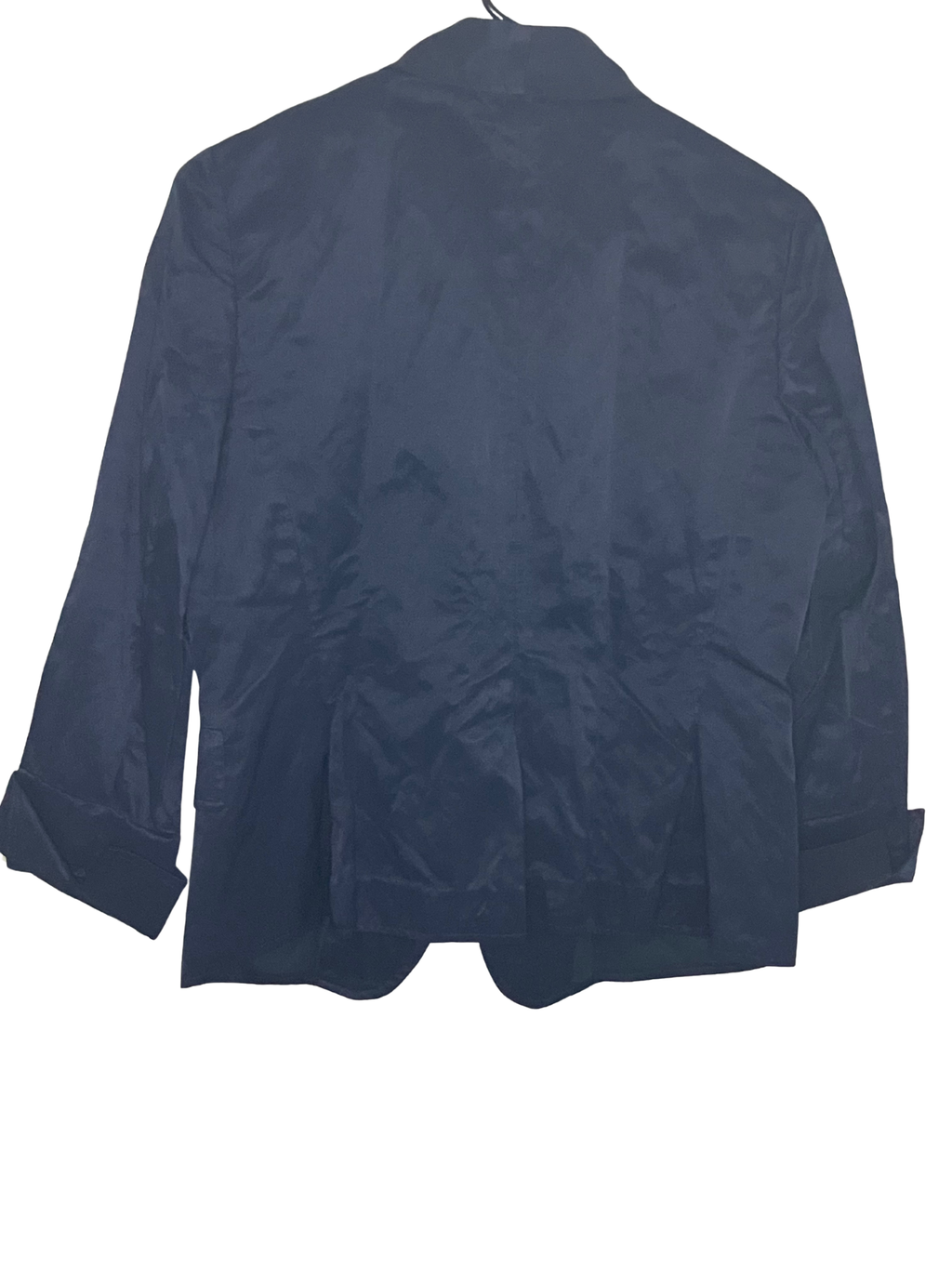 Talbots Navy Blue Blazer Size 10 - Shawl Collar 3/4 Sleeve Single Button