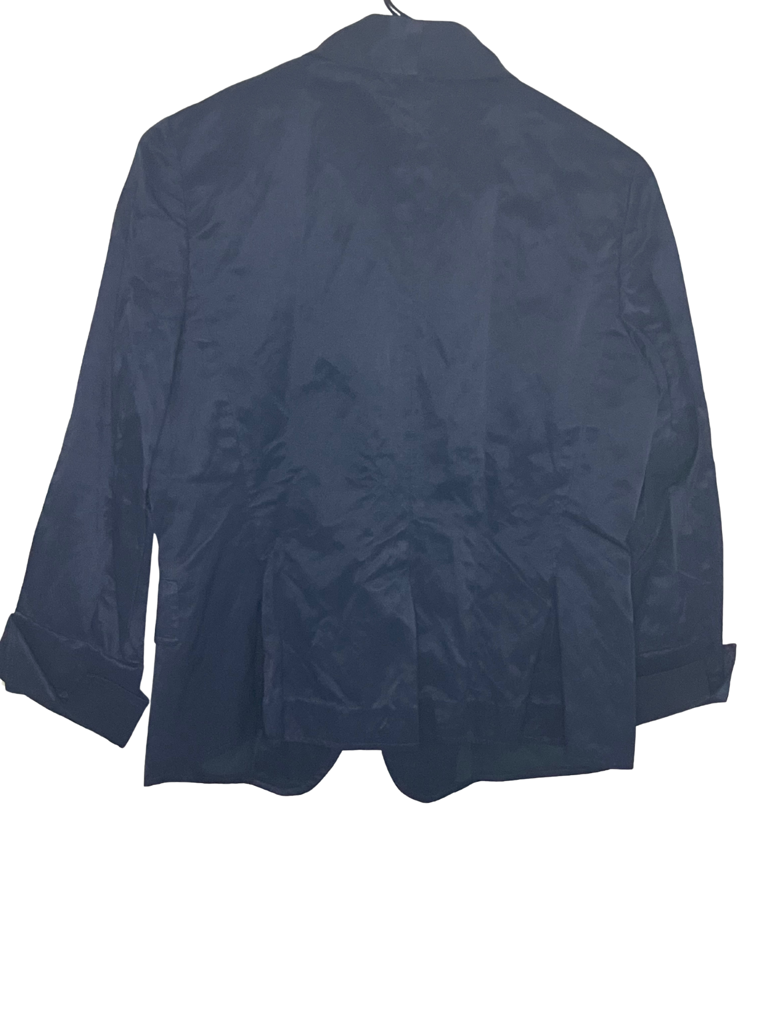 Talbots Navy Blue Blazer Size 10 - Shawl Collar 3/4 Sleeve Single Button