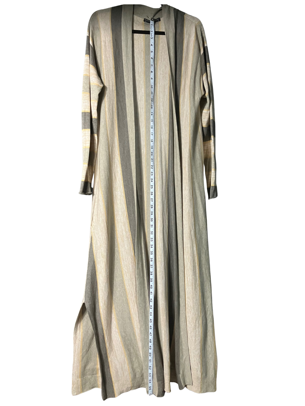 Peruvian Connection Pima Cotton Striped Long Cardigan Duster XL