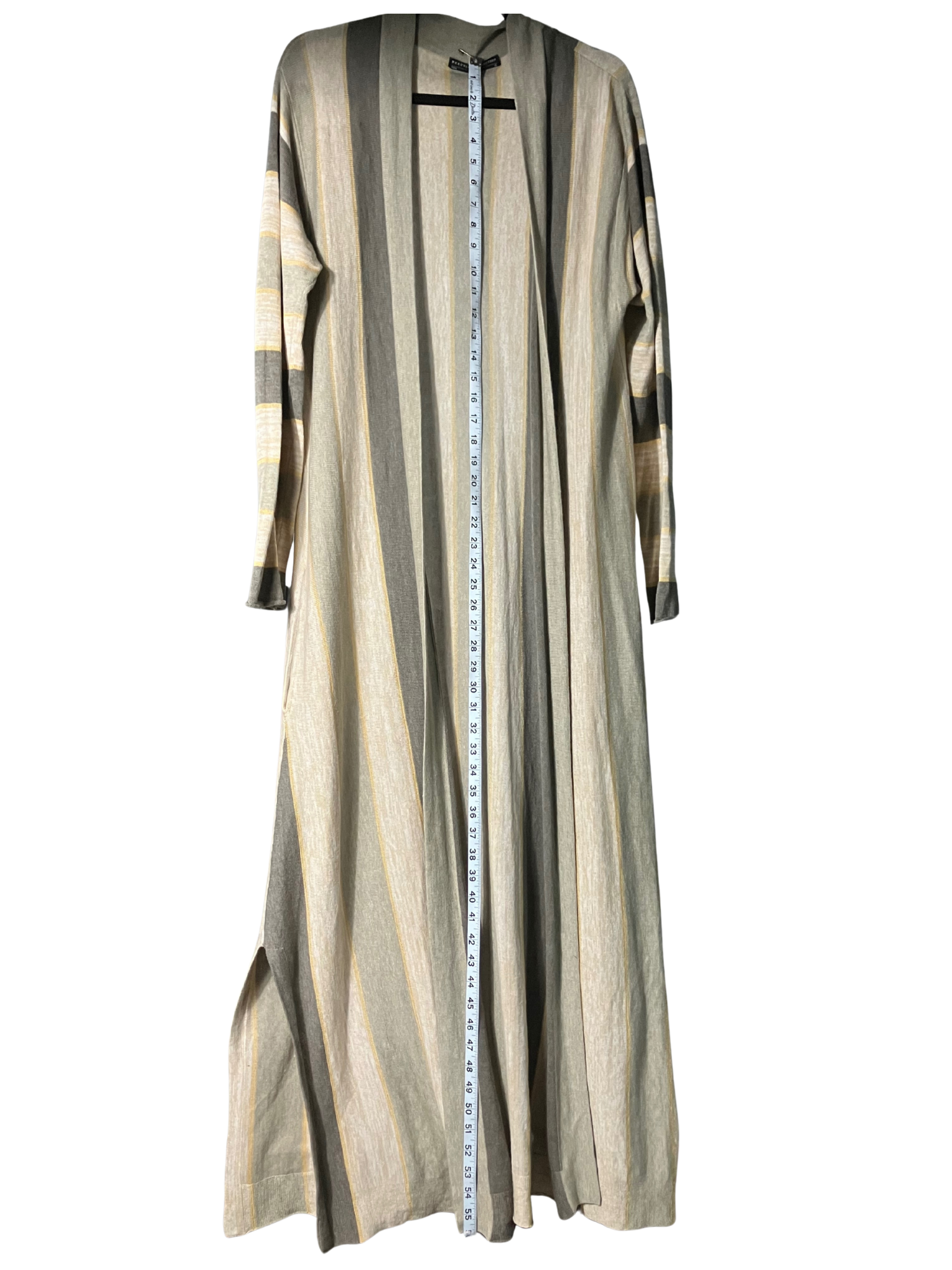 Peruvian Connection Pima Cotton Striped Long Cardigan Duster XL