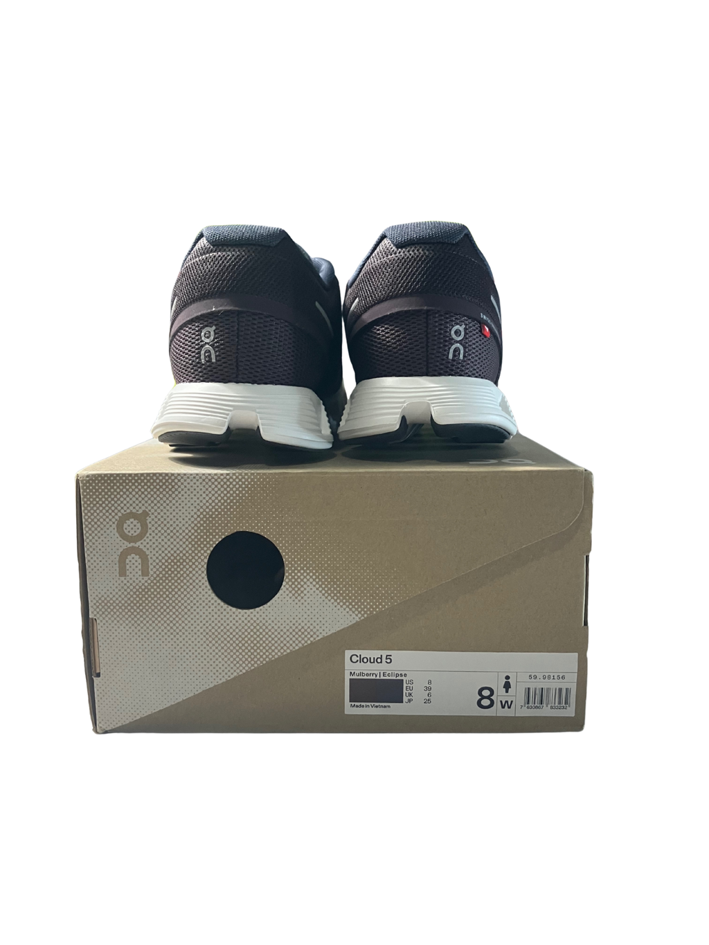 On Running Cloud 5 Women's Sneakers Mulberry Eclipse Size 8 New with Box